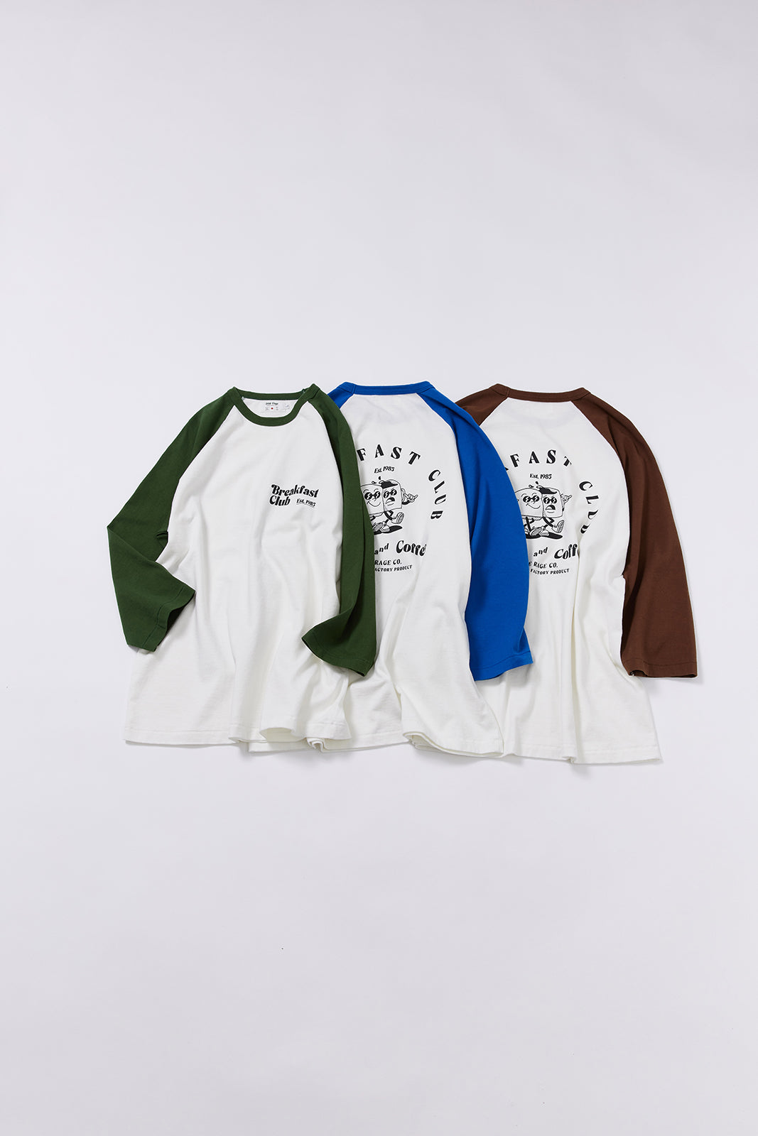 "Breakfast Club" ラグラン七部袖Tee