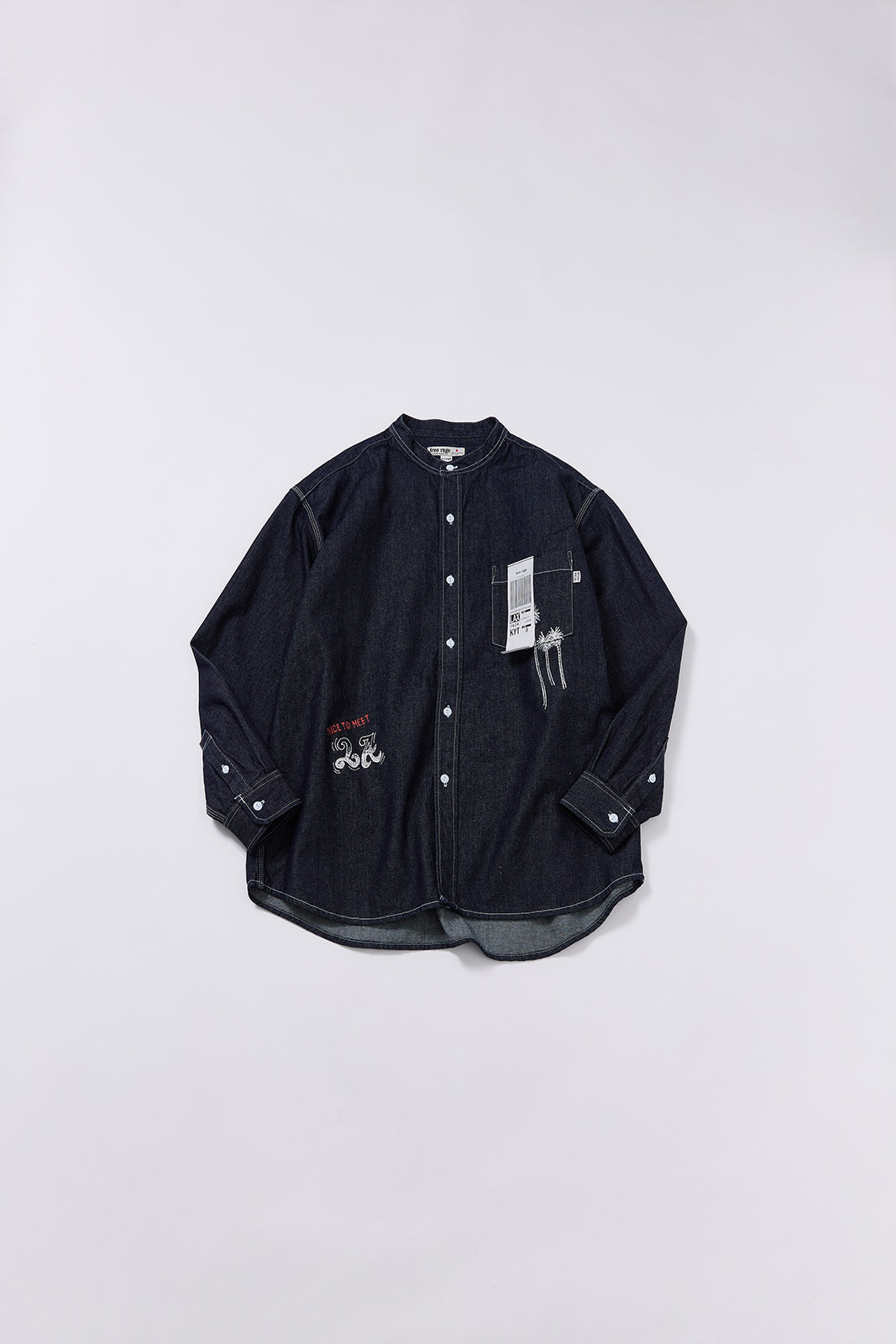 "NICE TO MEET...LA" ハンドペイントデニムシャツ