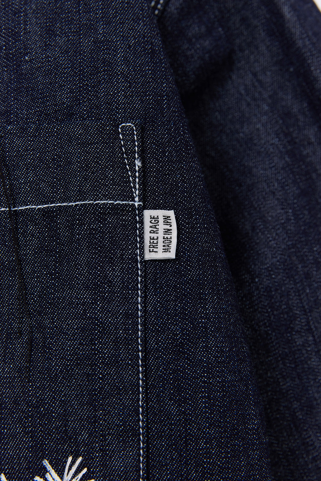 "NICE TO MEET...LA" ハンドペイントデニムシャツ