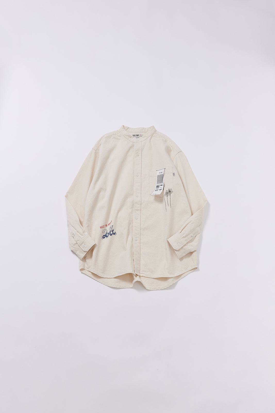 "NICE TO MEET...LA" ハンドペイントデニムシャツ