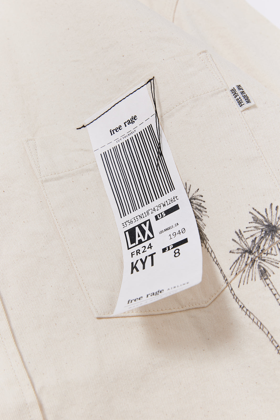 "NICE TO MEET...LA" ハンドペイントデニムシャツ