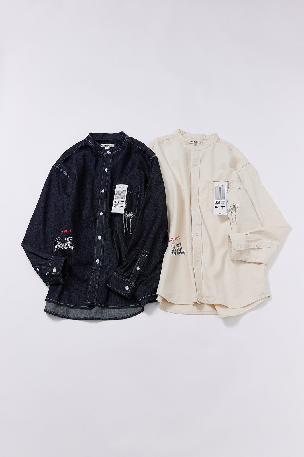 "NICE TO MEET...LA" ハンドペイントデニムシャツ