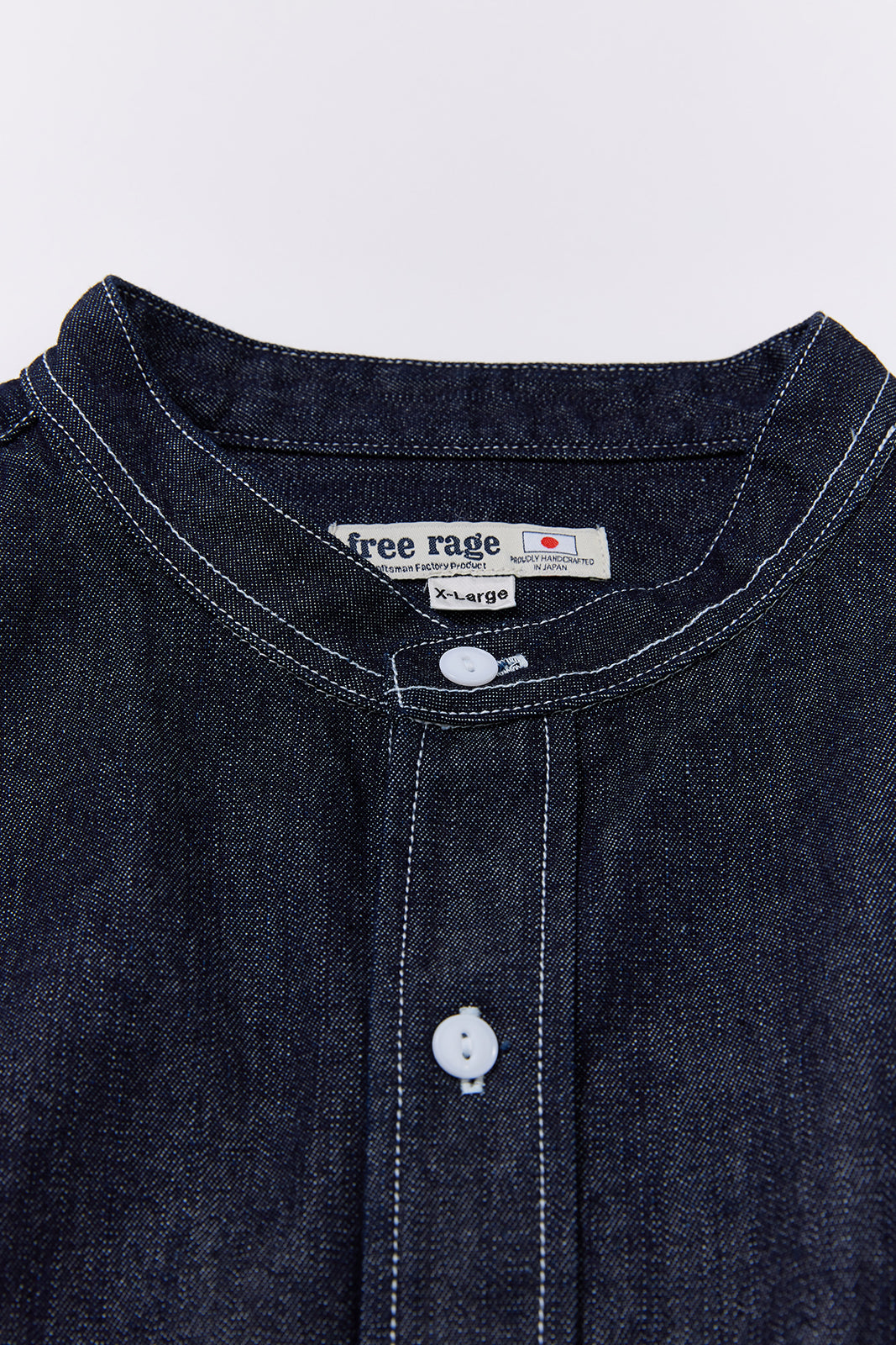 "Standard" ノーカラーデニムシャツ