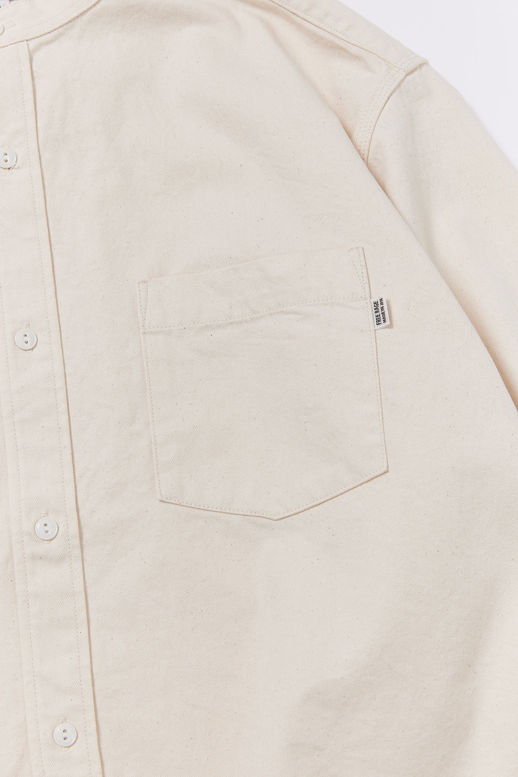 "Standard" ノーカラーデニムシャツ