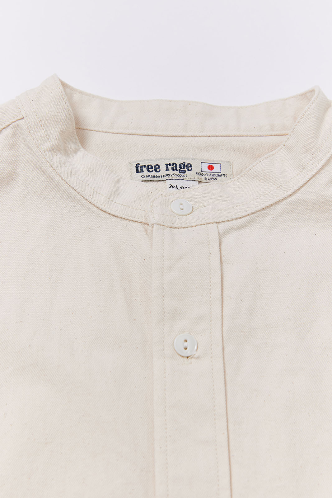 "Standard" ノーカラーデニムシャツ