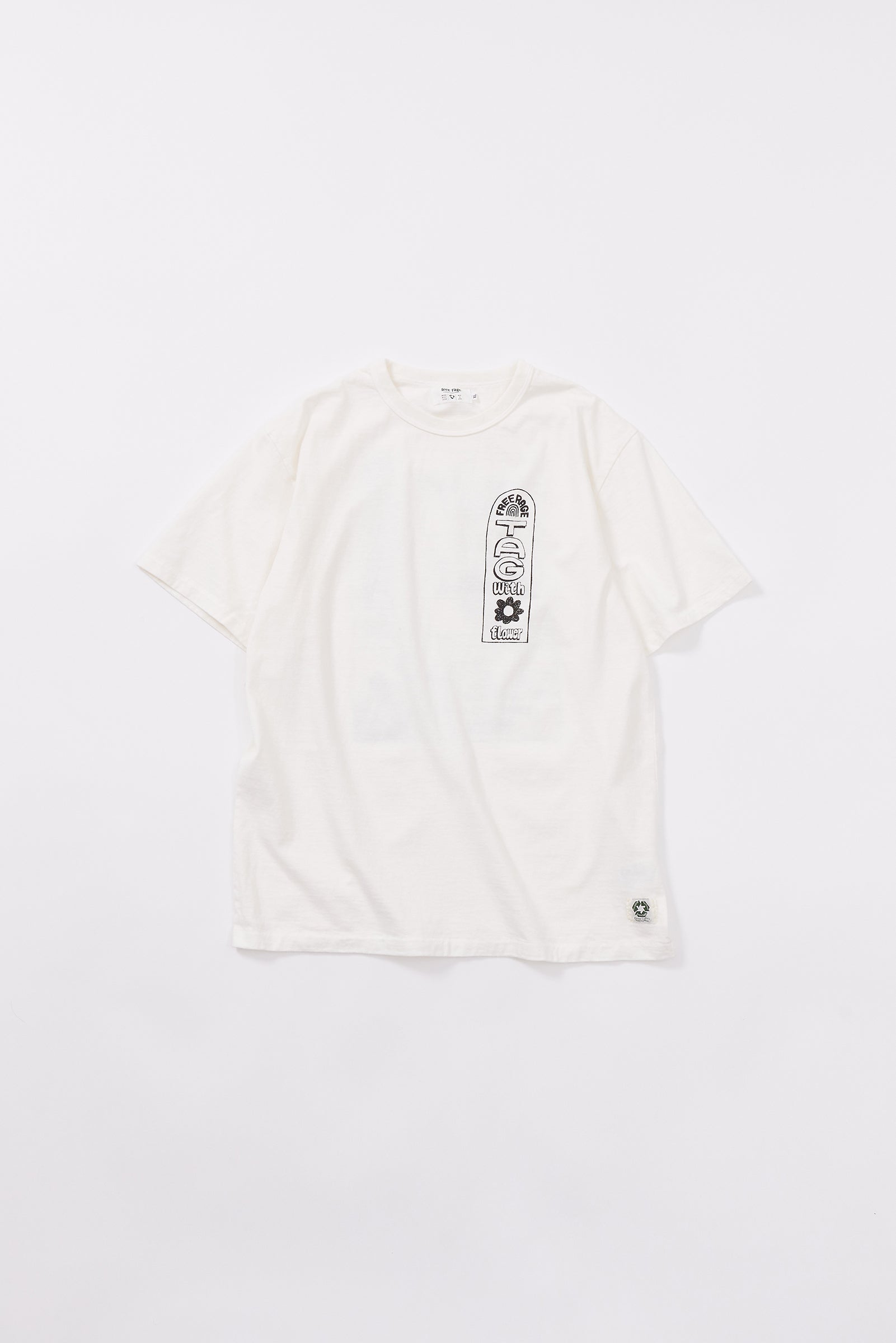 "Tag With Flower" リサイクルコットンTee