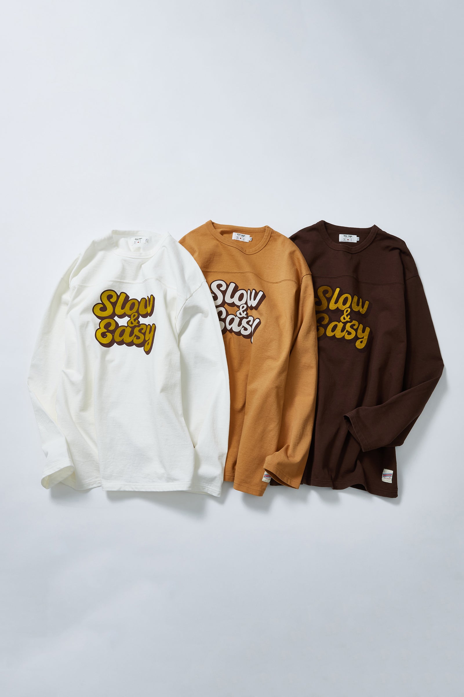 "Slow&Easy" フットボール長袖Tee