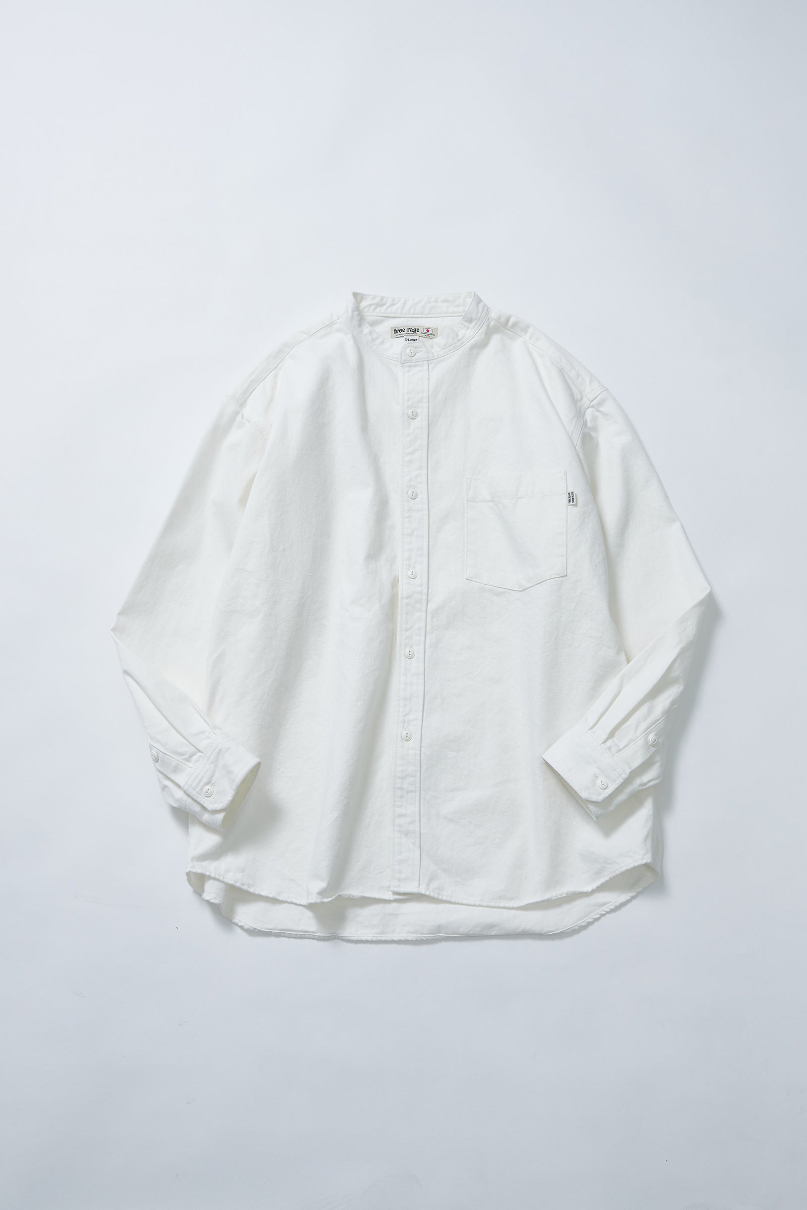 【セール】"Standard" ノーカラーデニムシャツ