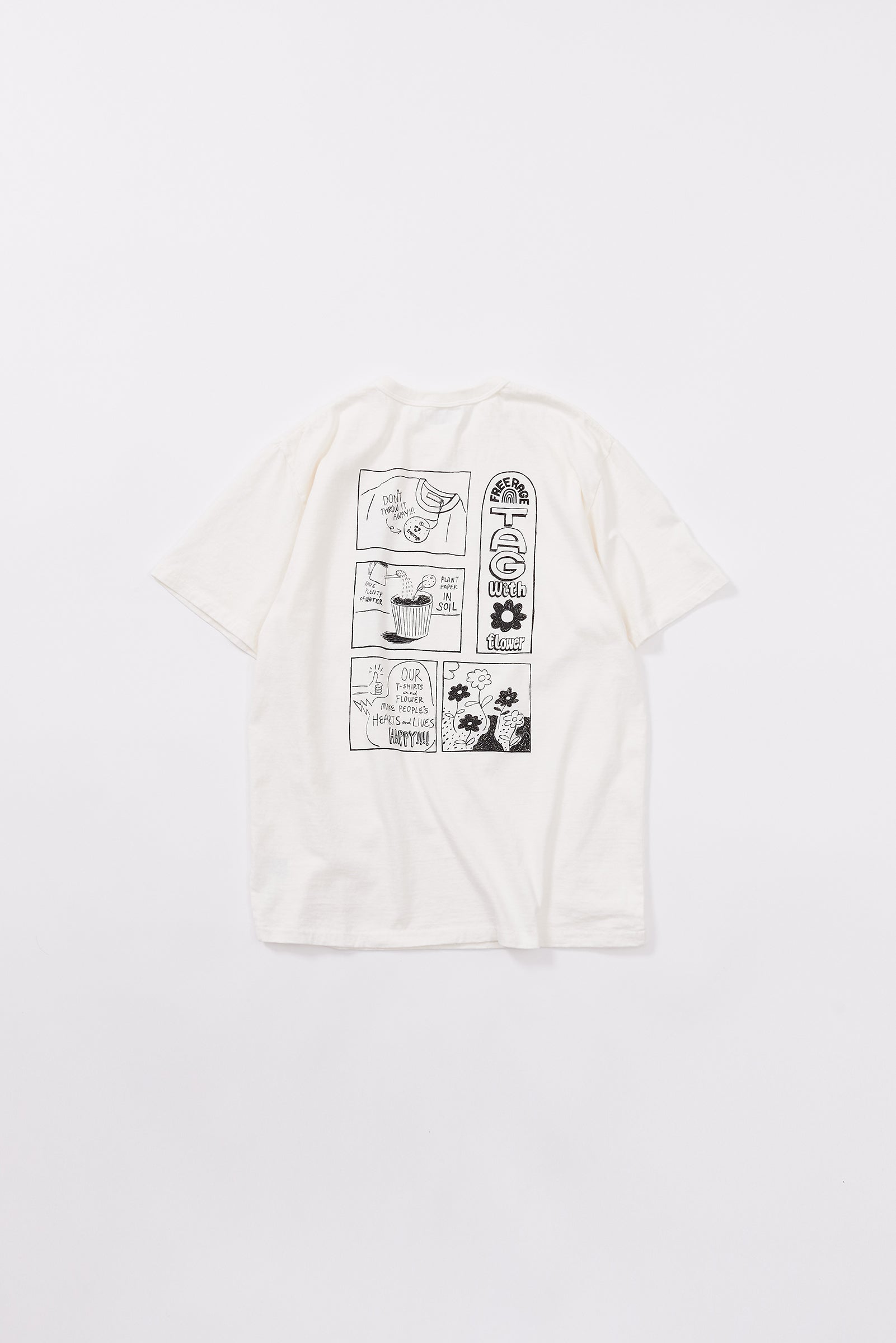 "Tag With Flower" リサイクルコットンTee