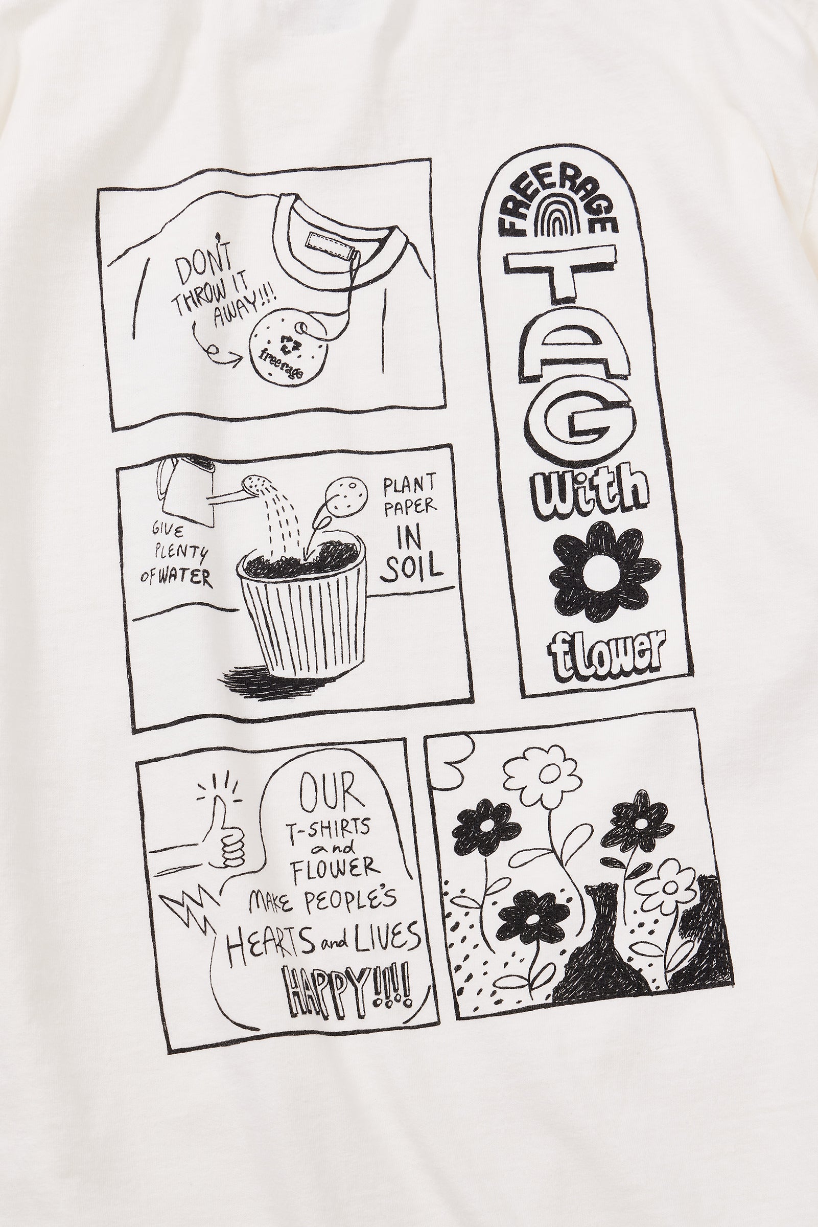 "Tag With Flower" リサイクルコットンTee