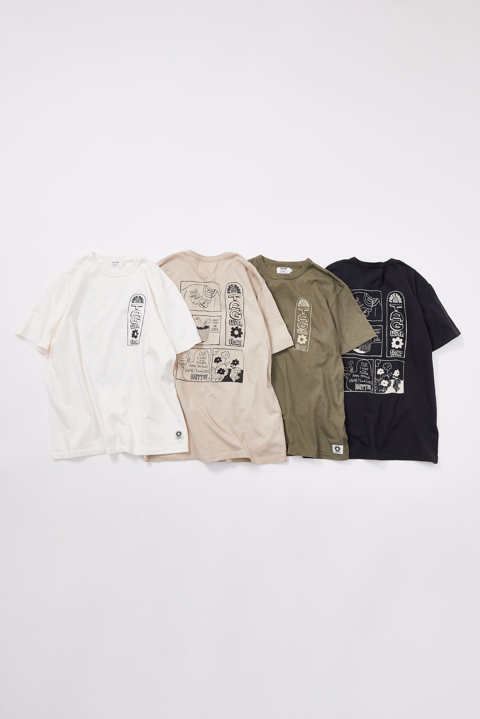"Tag With Flower" リサイクルコットンTee