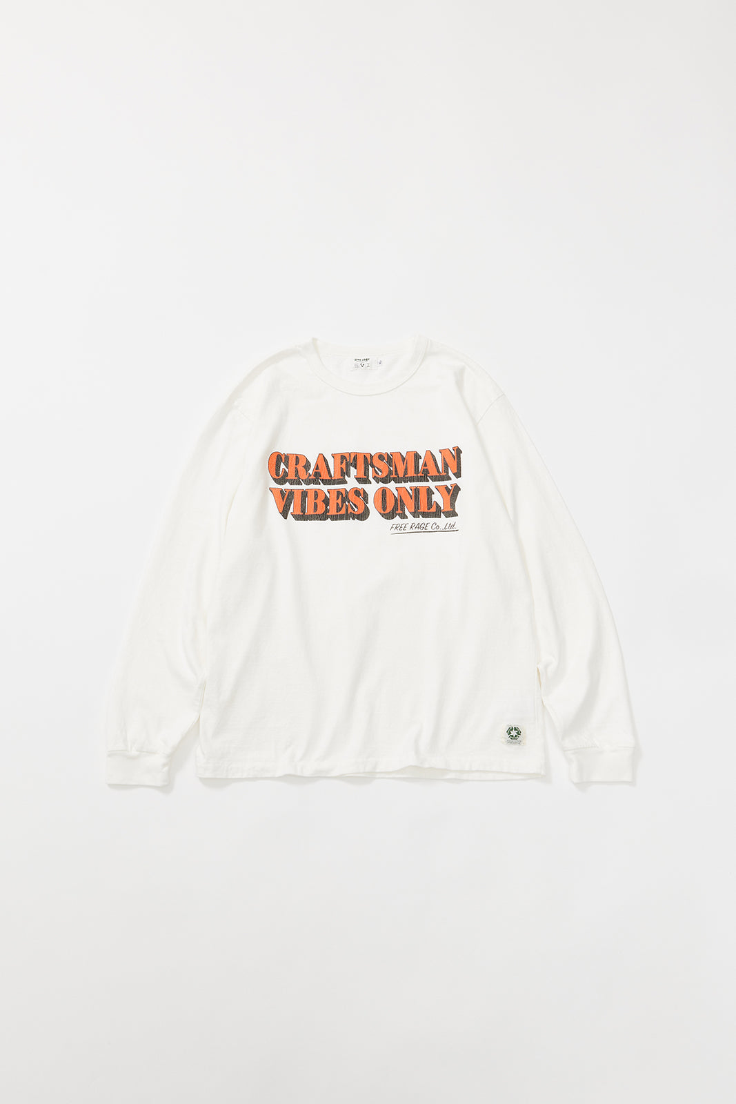 "CRAFTSMAN VIBES ONLY" リサイクルコットン長袖Tee