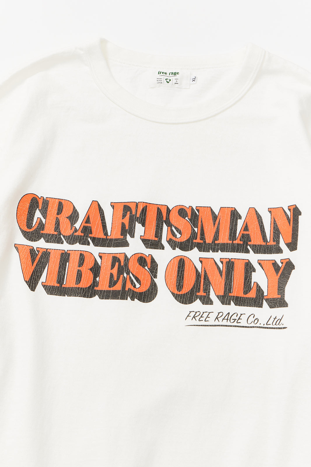 "CRAFTSMAN VIBES ONLY" リサイクルコットン長袖Tee