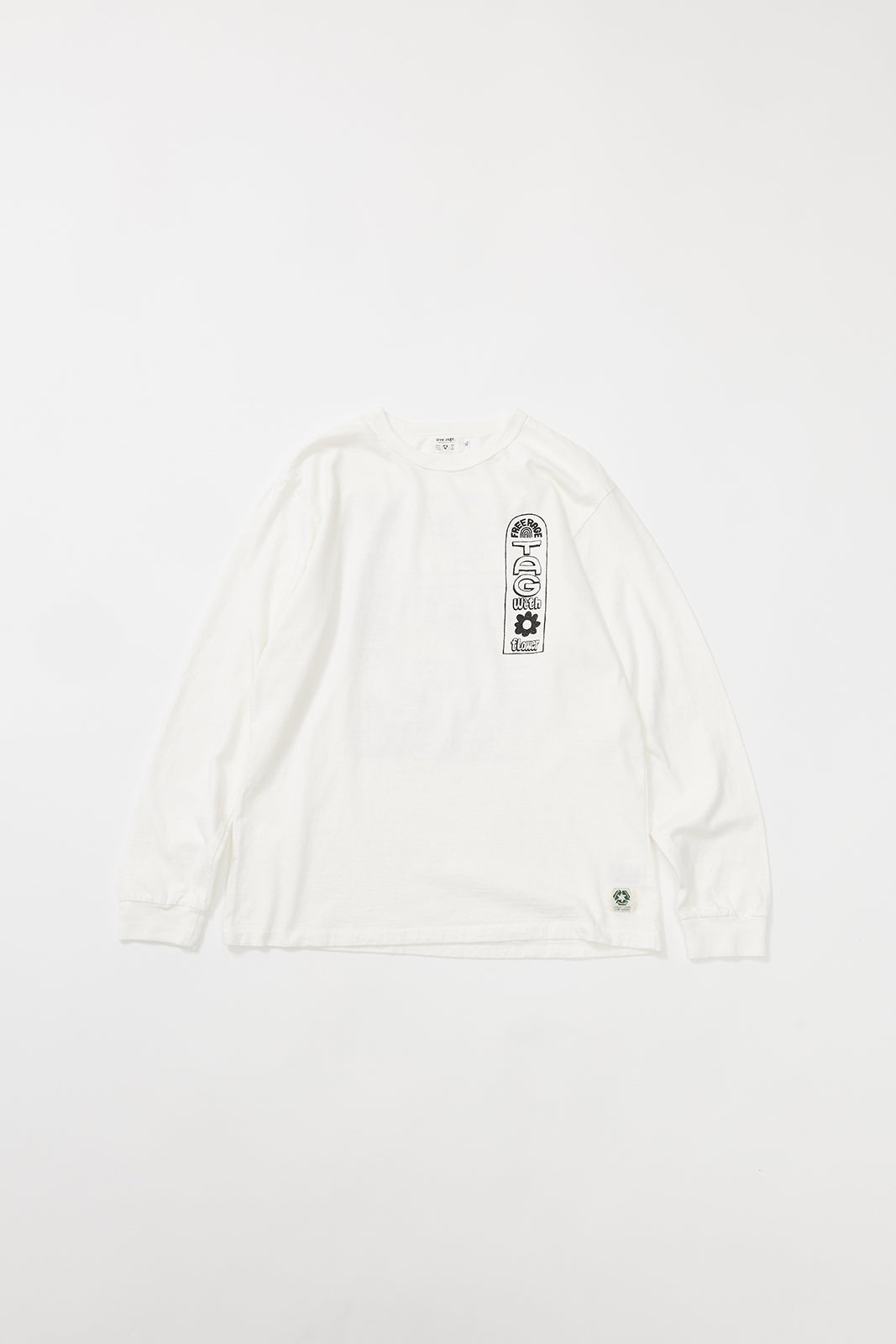 "Tag With Flower" リサイクルコットン長袖Tee