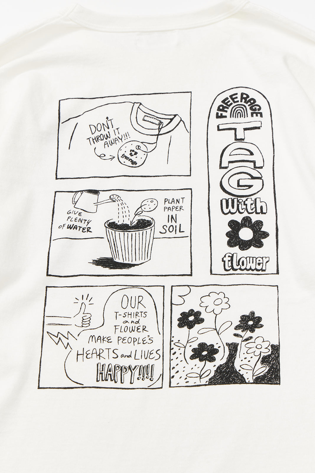 "Tag With Flower" リサイクルコットン長袖Tee