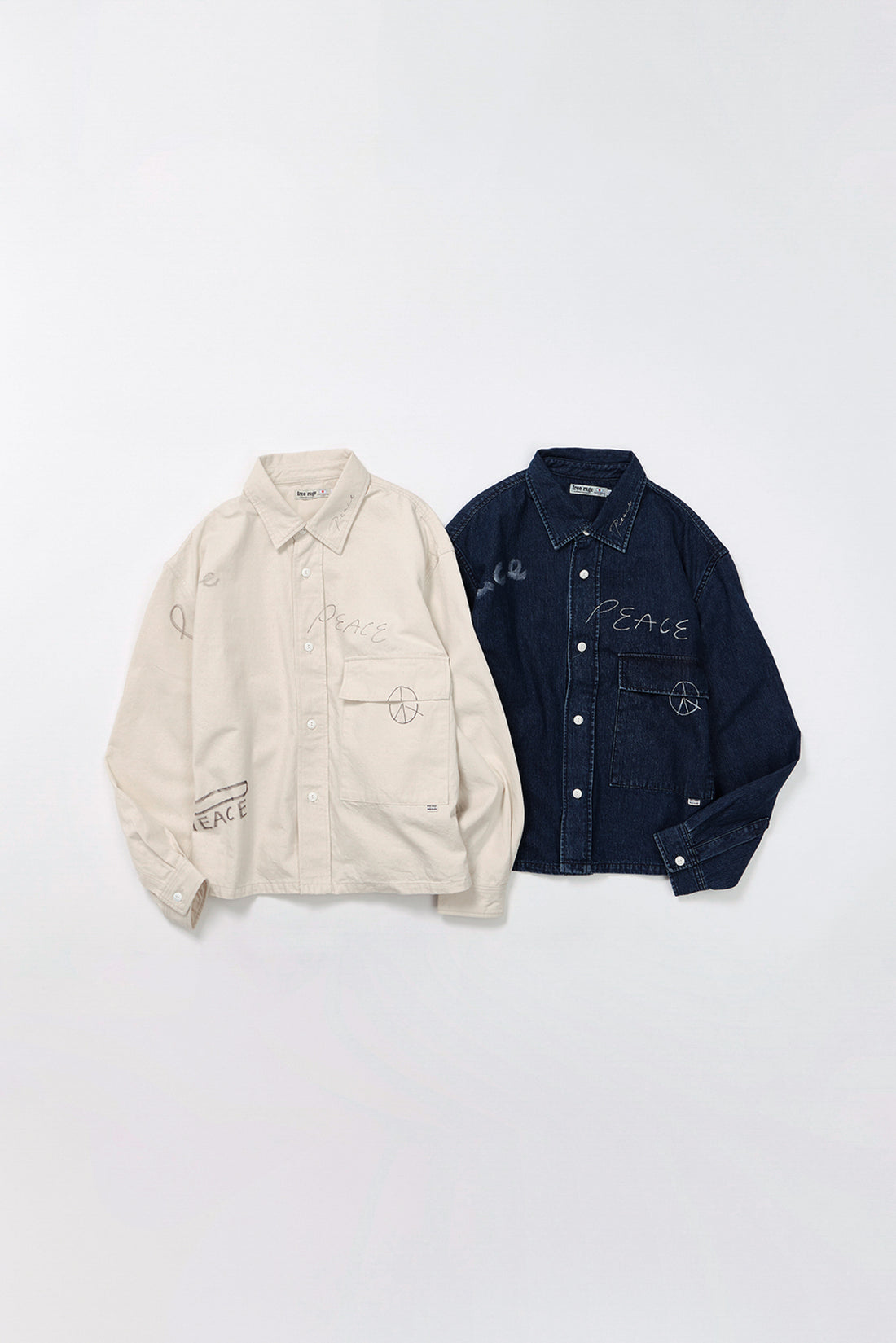 【先行予約商品】"10oz DENIM" CPOシャツ -Hand Paint-/ALL WE NEED IS PEACE
