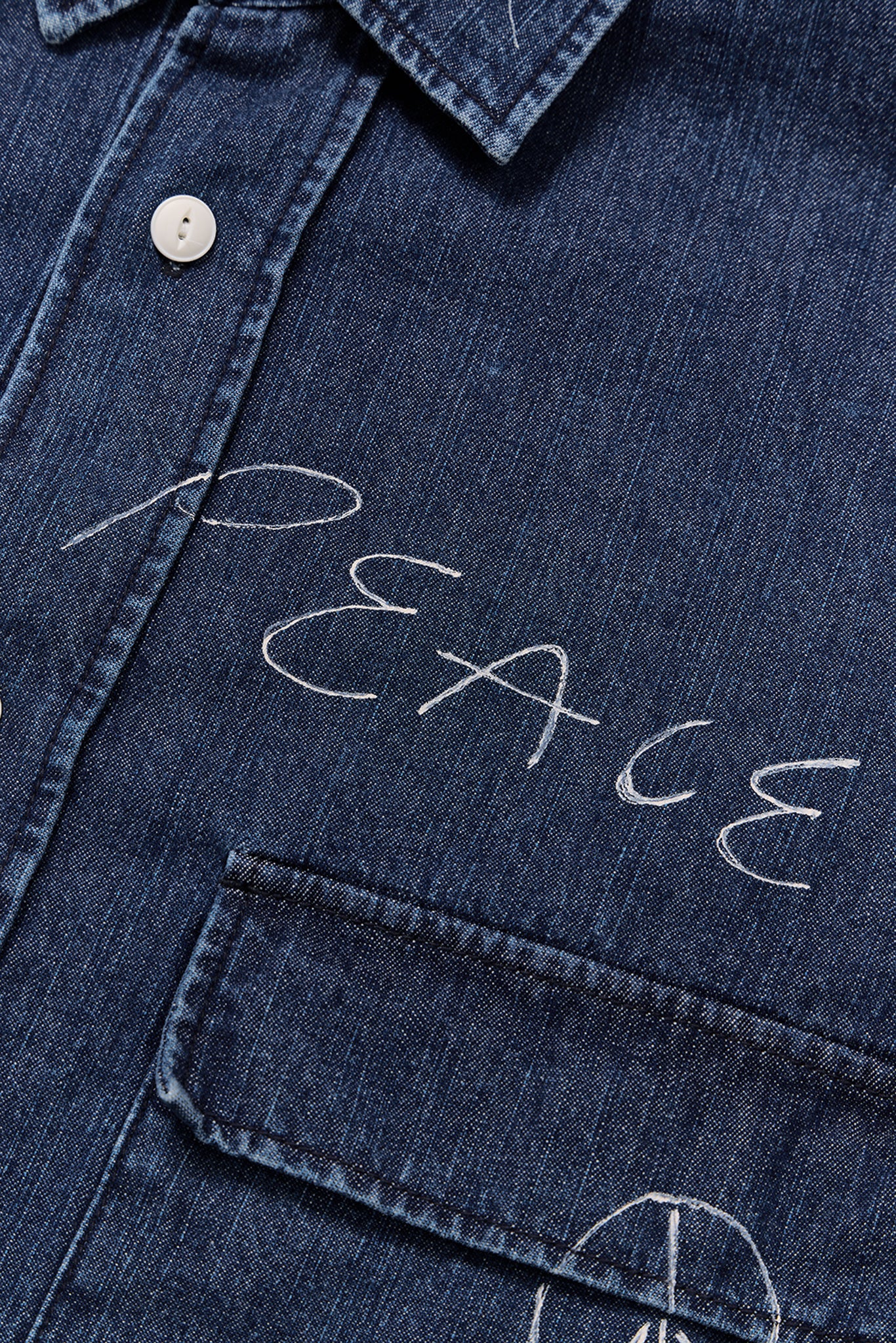 【先行予約商品】"10oz DENIM" CPOシャツ -Hand Paint-/ALL WE NEED IS PEACE