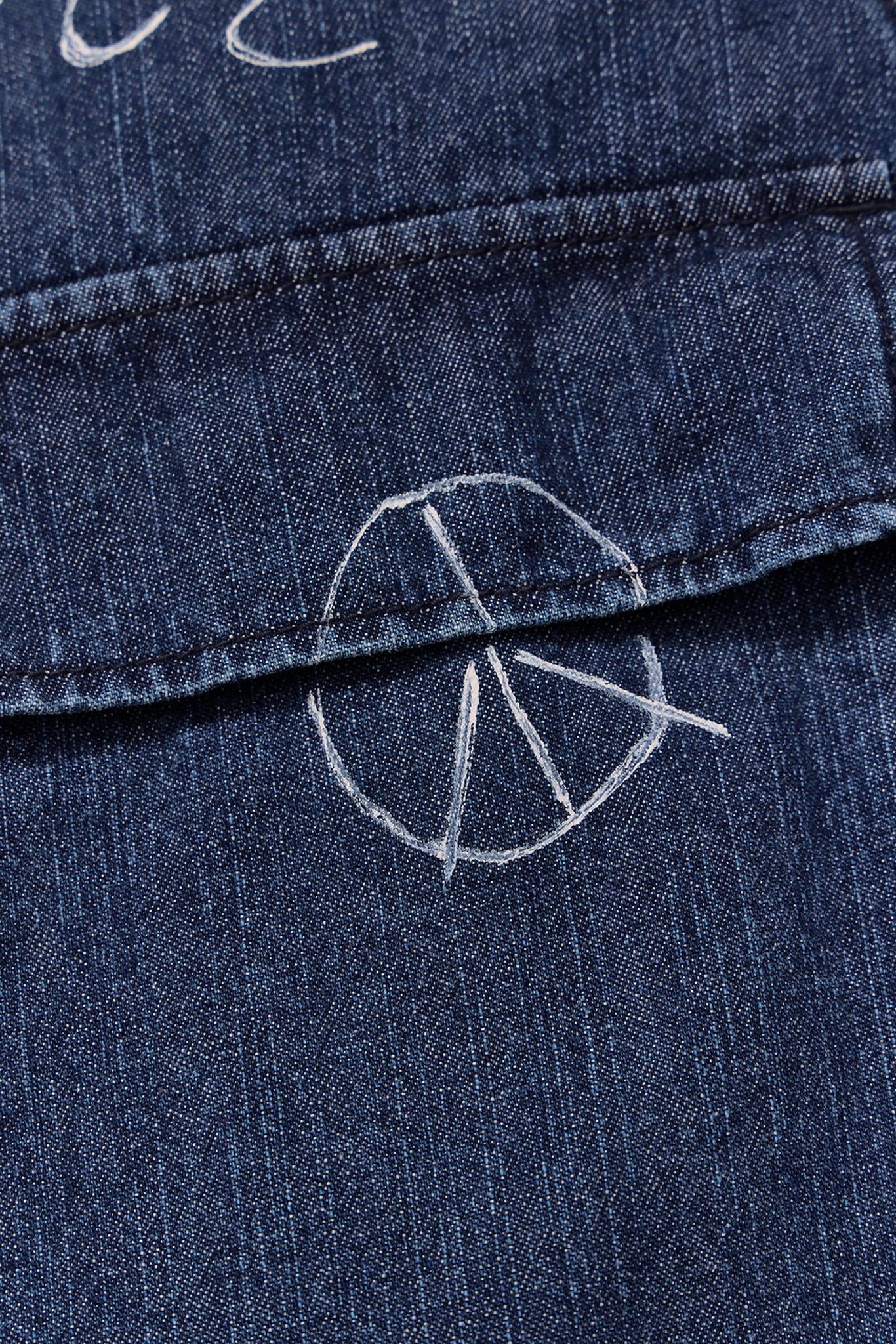 【先行予約商品】"10oz DENIM" CPOシャツ -Hand Paint-/ALL WE NEED IS PEACE
