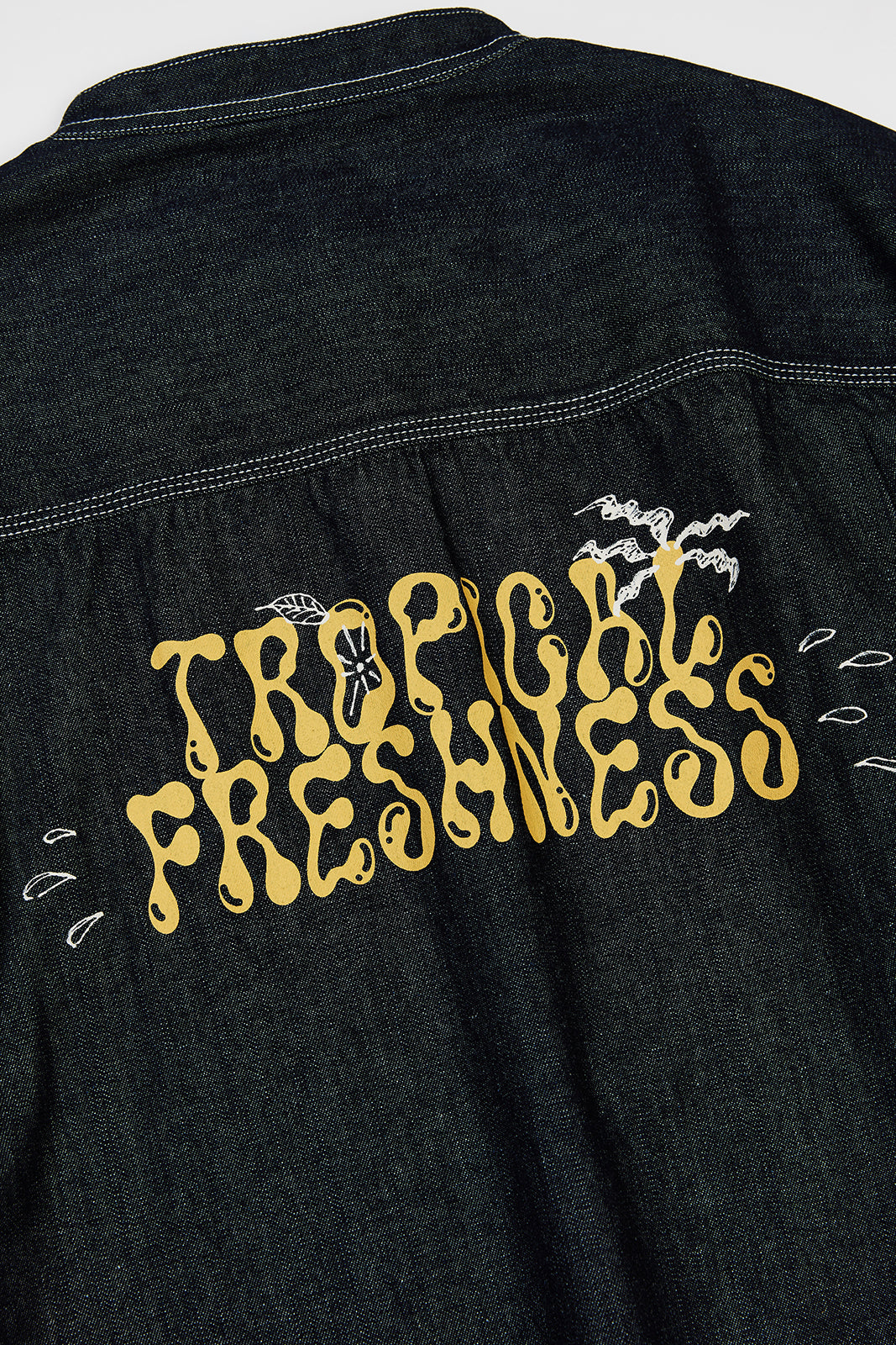 【サンプル】"TROPICAL FRESHNESS" ハンドペイントデニムシャツ