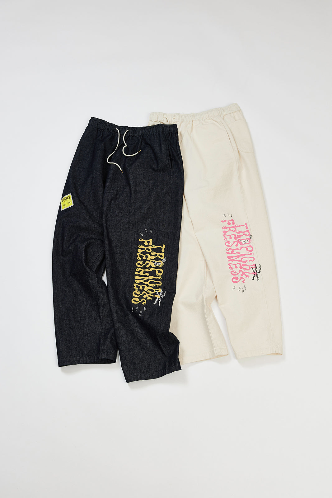【サンプル】"TROPICAL FRESHNESS" ハンドペイントデニムパンツ