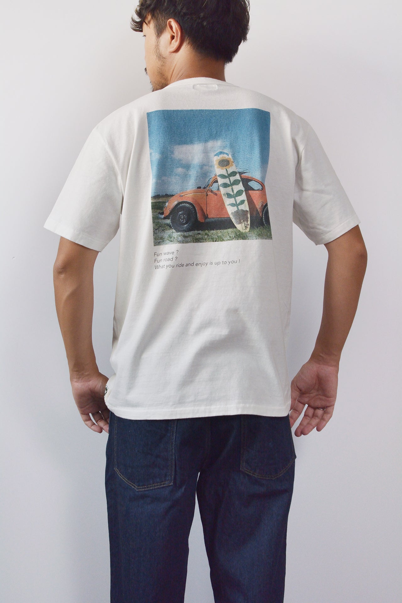 "愛車と向日葵" リサイクルコットンTee