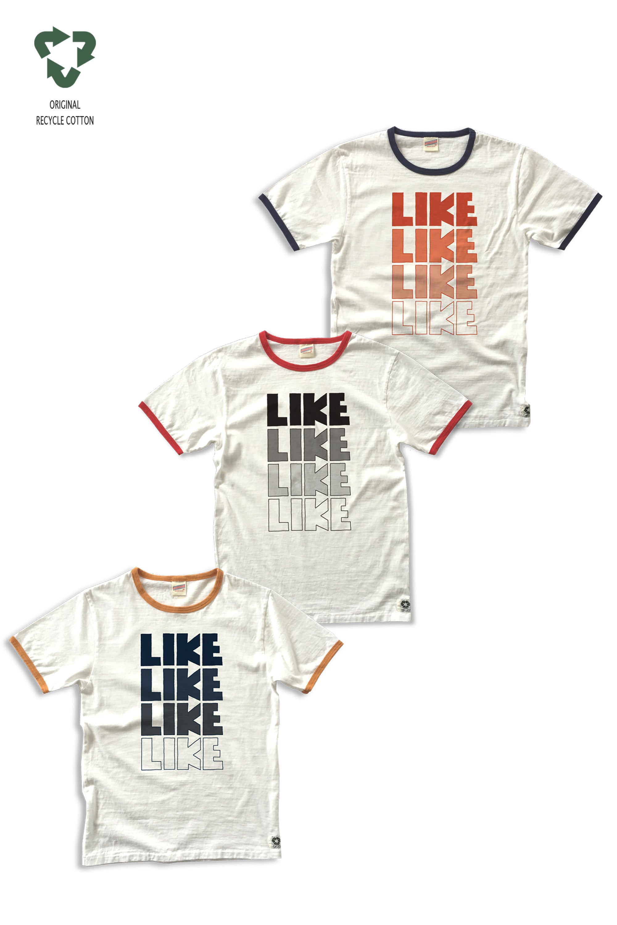 "LIKE = いいね!" リンガーTee