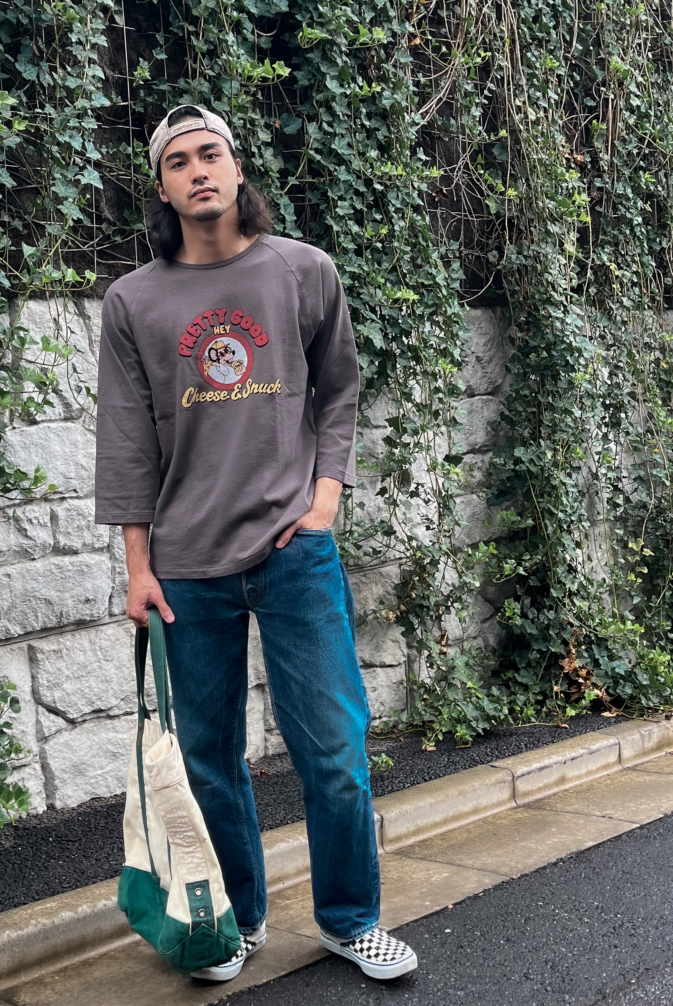"PRETTY GOOD" ラグラン七分袖Tee