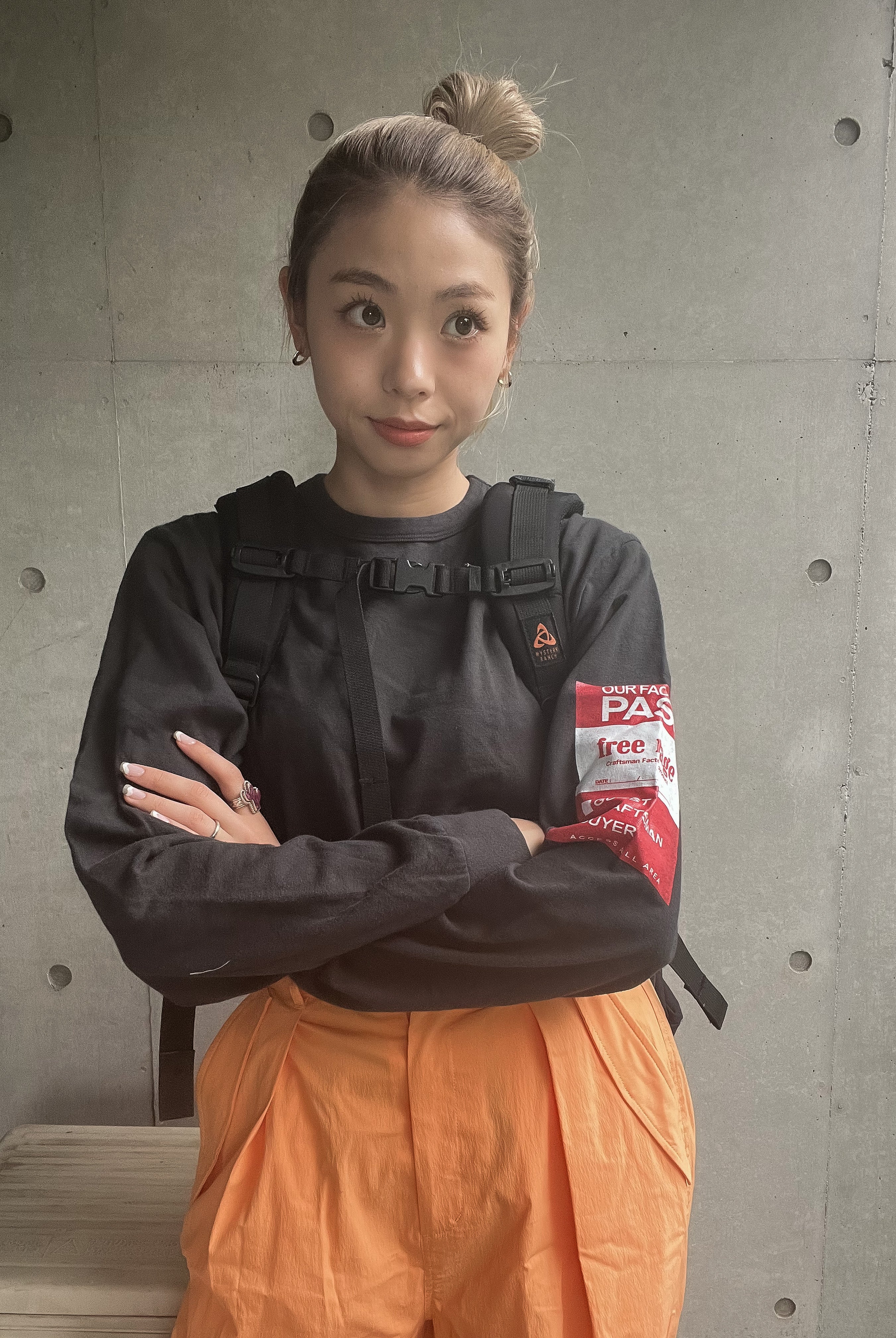 "GUEST PASS" リサイクルコットン長袖Tee
