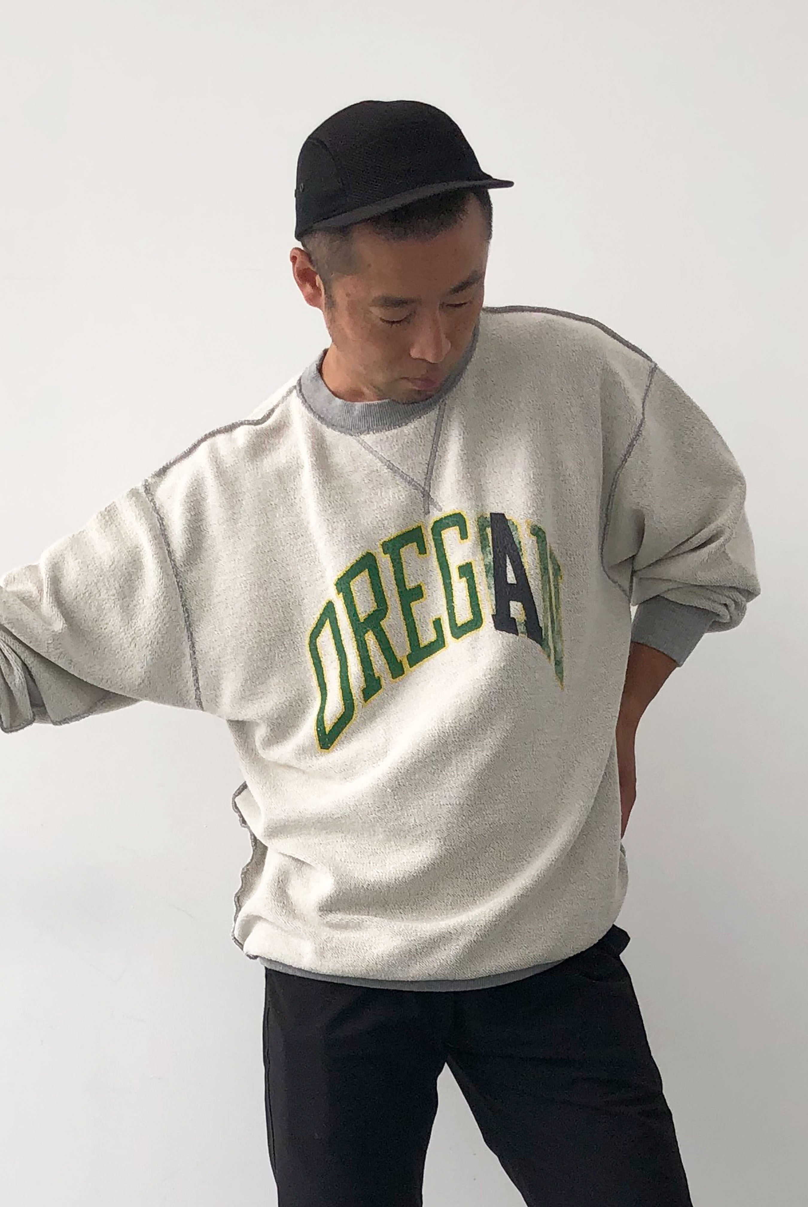 "OREGA" リバーシブルスウェット