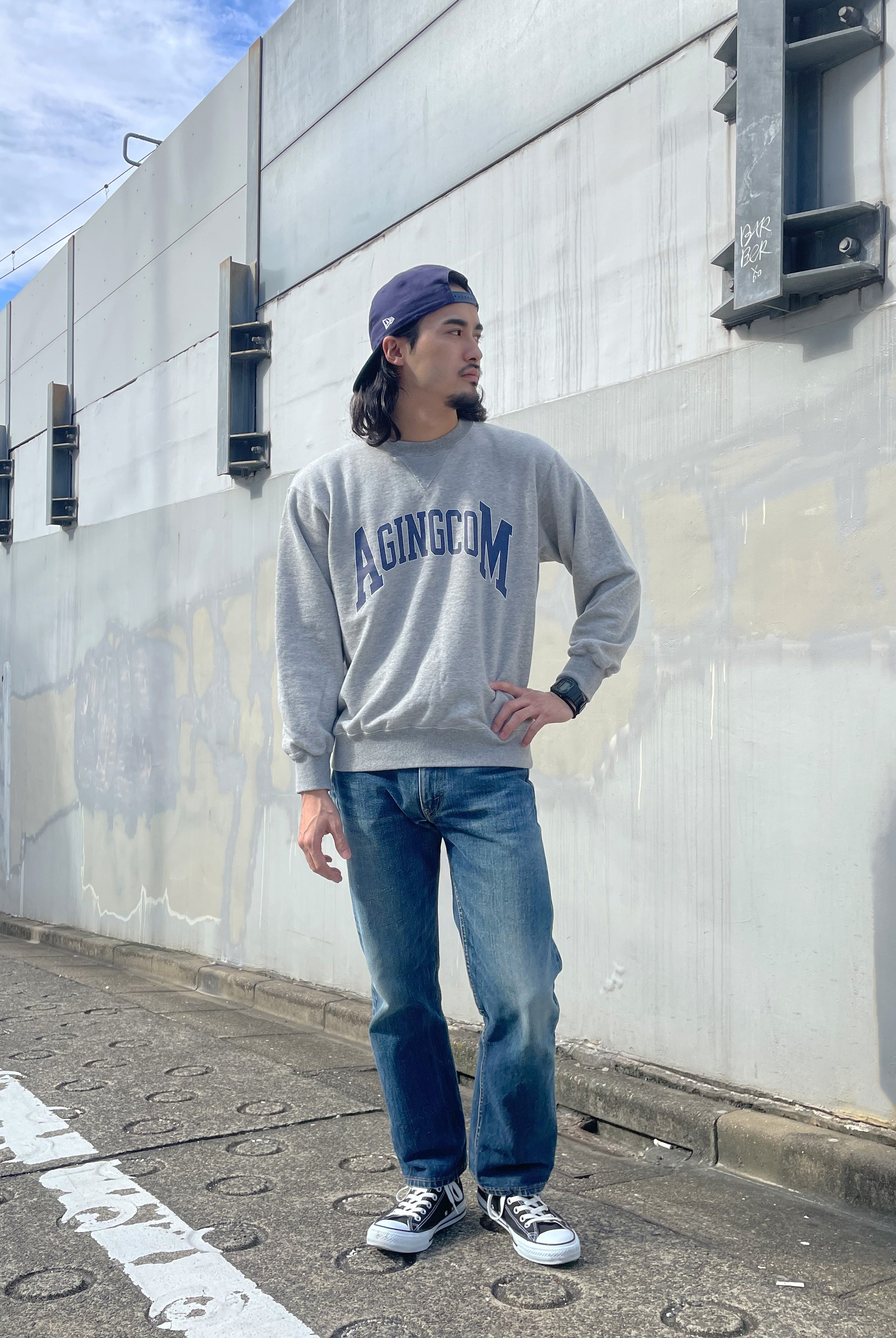 "AGINGCOM" クラシッククルースウェット