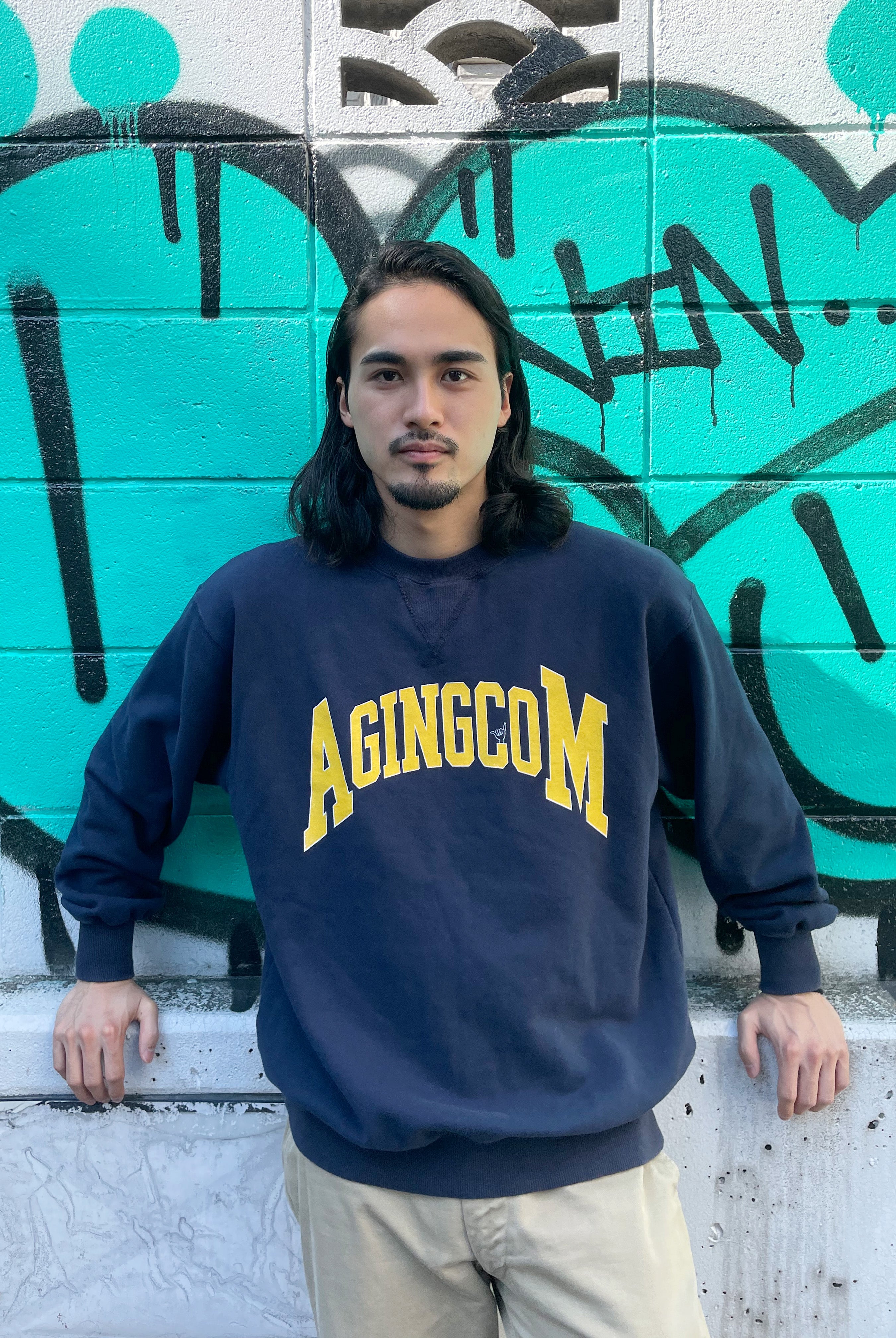 "AGINGCOM" クラシッククルースウェット