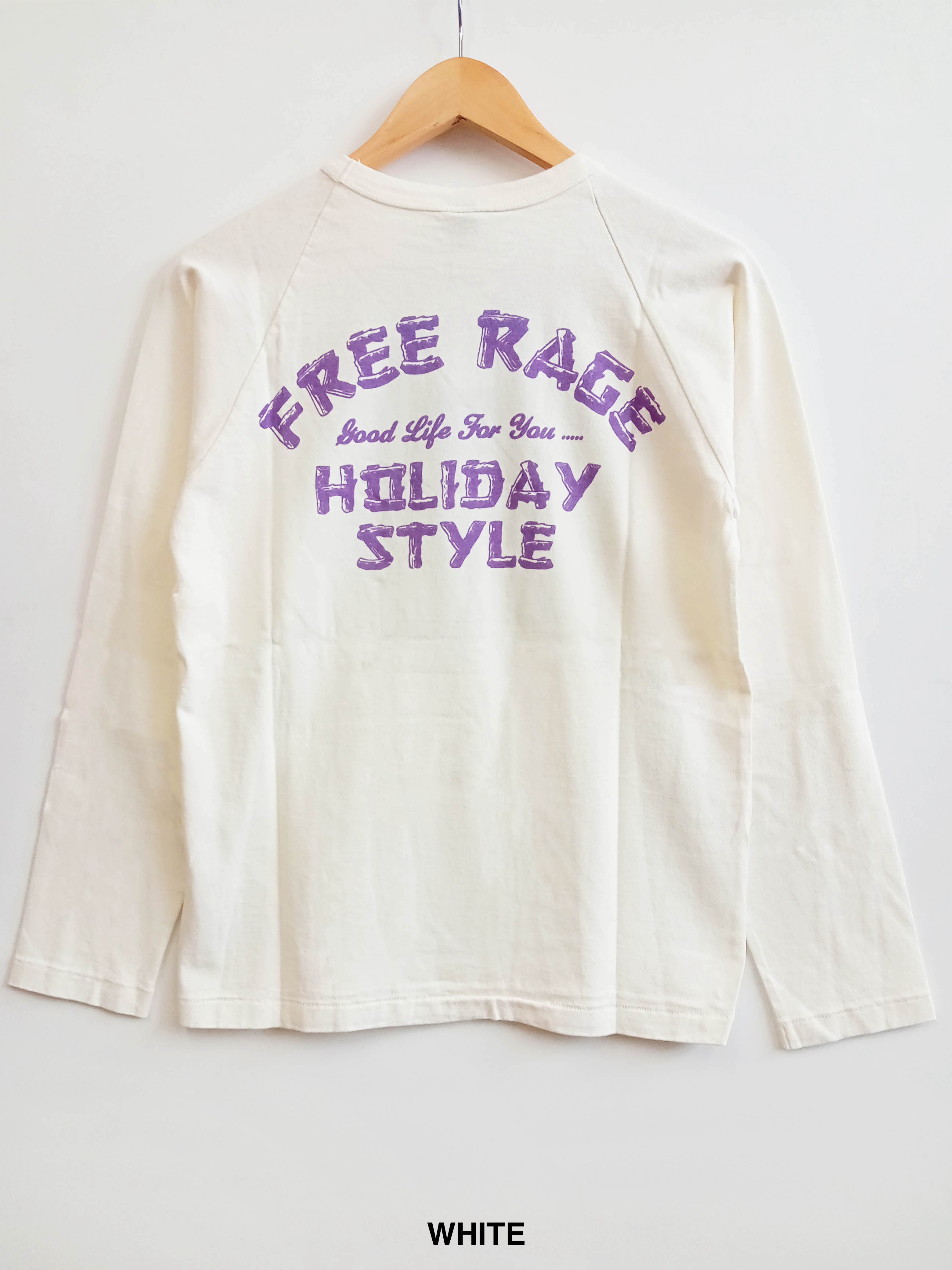 "HOLIDAY" ラグラン長袖Tee