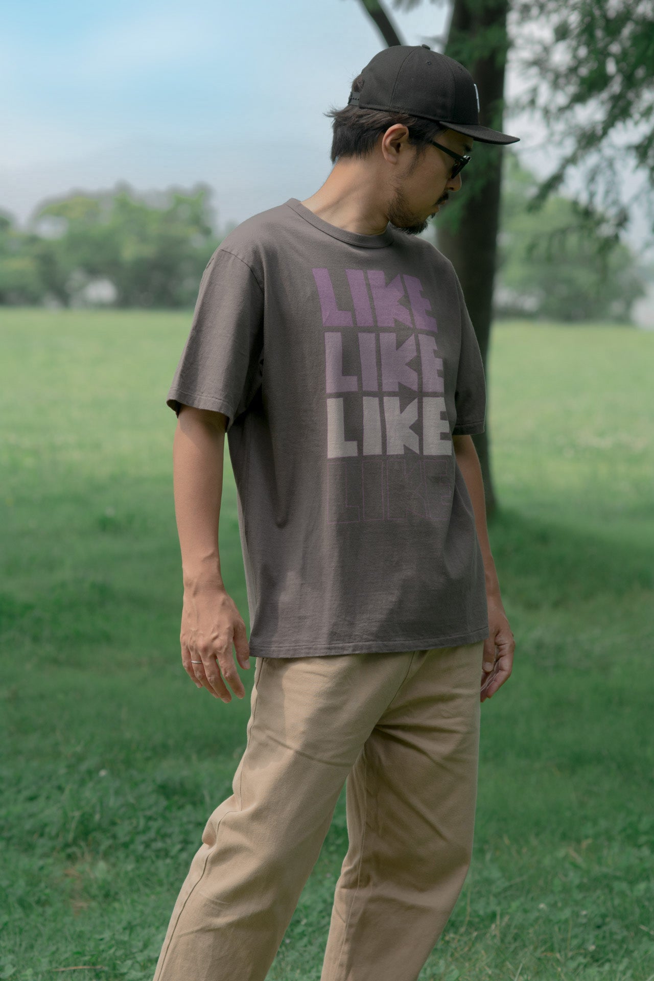 "LIKE = いいね!" リサイクルコットンTee