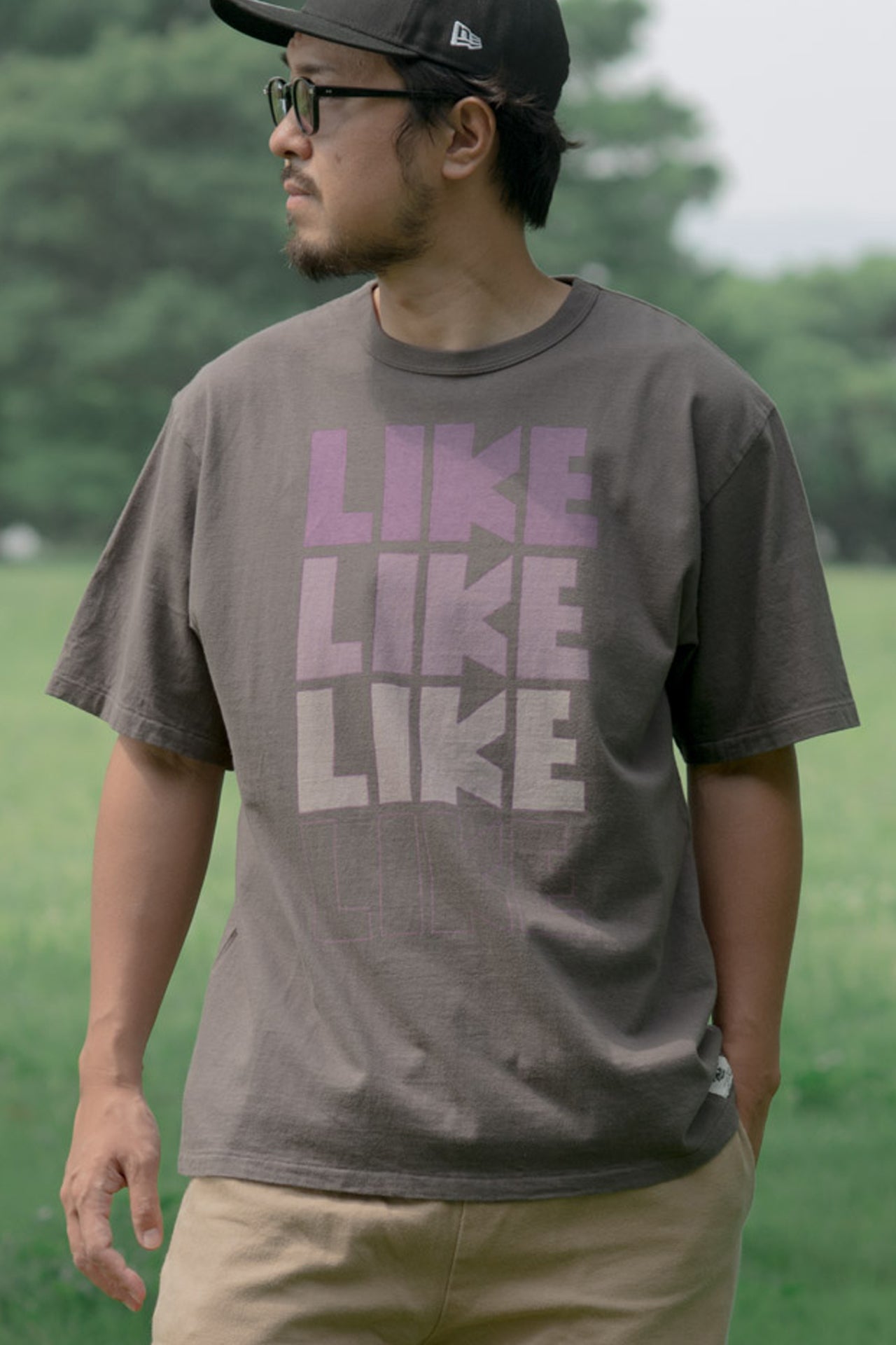 "LIKE = いいね!" リサイクルコットンTee