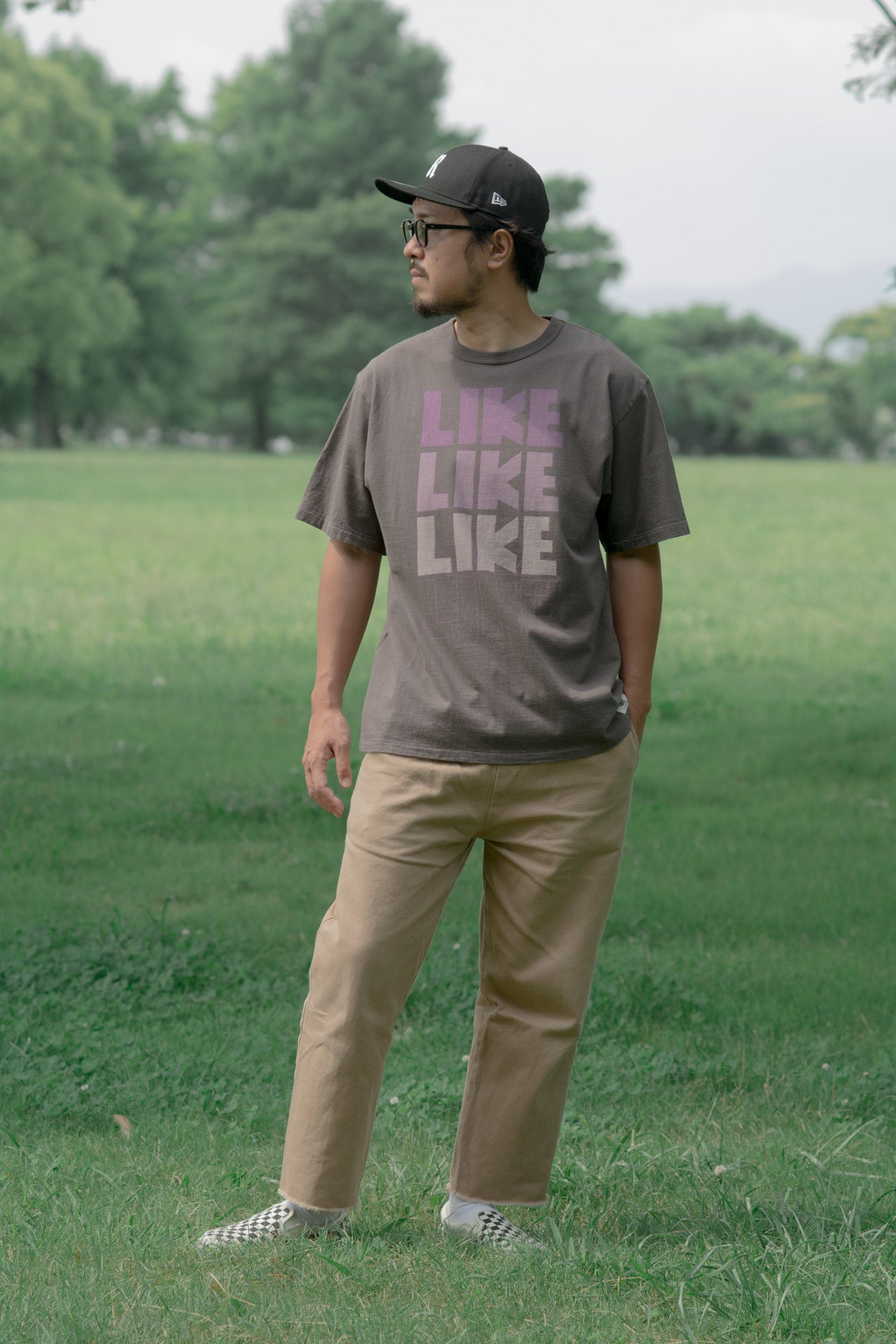 "LIKE = いいね!" リサイクルコットンTee