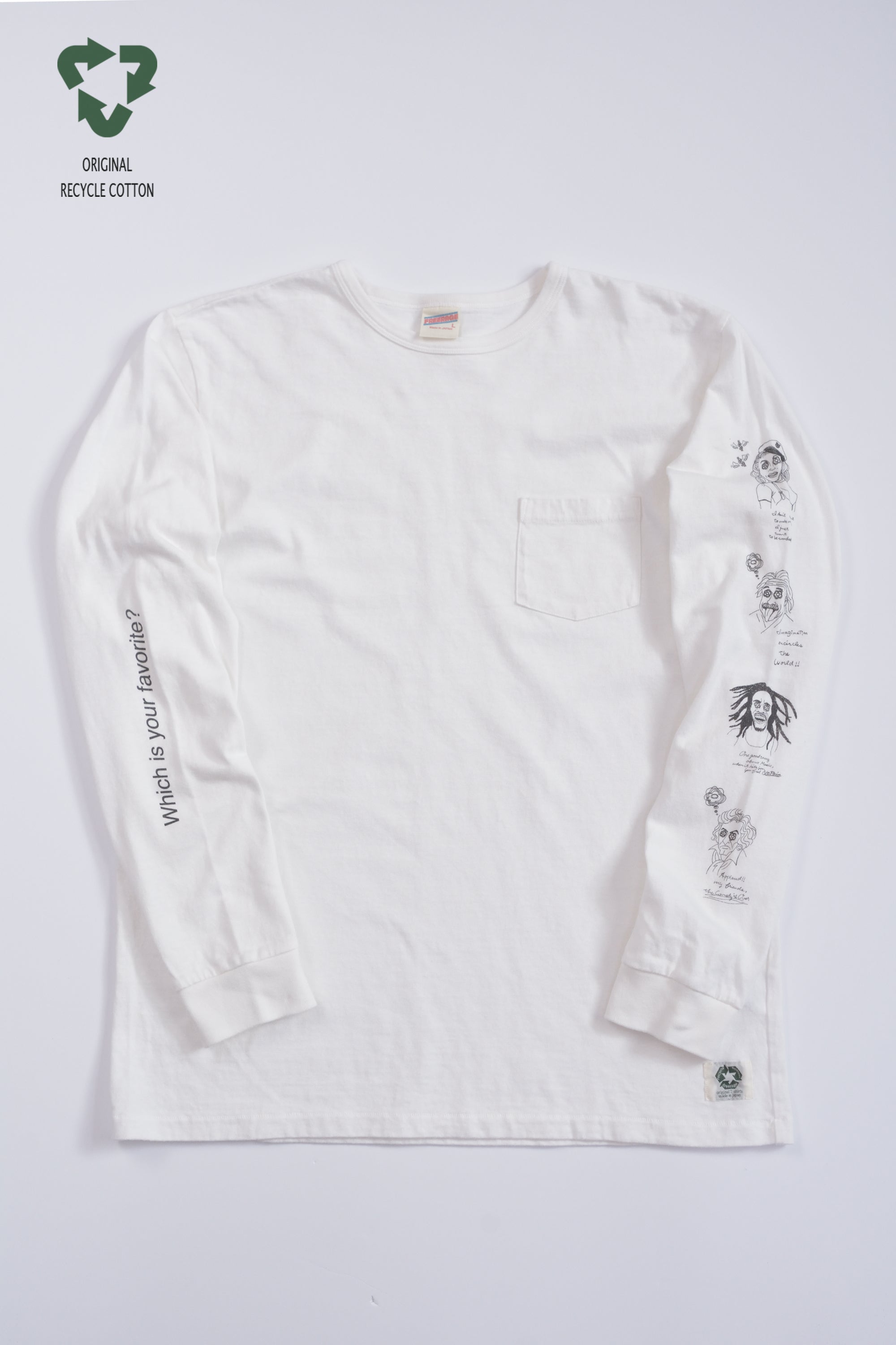 "偉人たち" リサイクルコットンロンTee