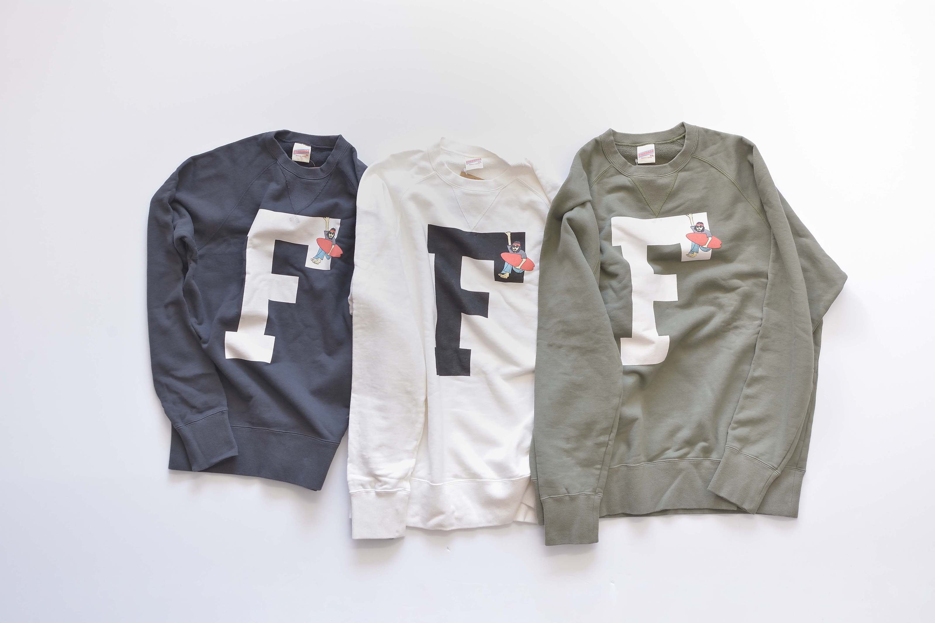 "FRANK LOGO" ラグランクルースウェット
