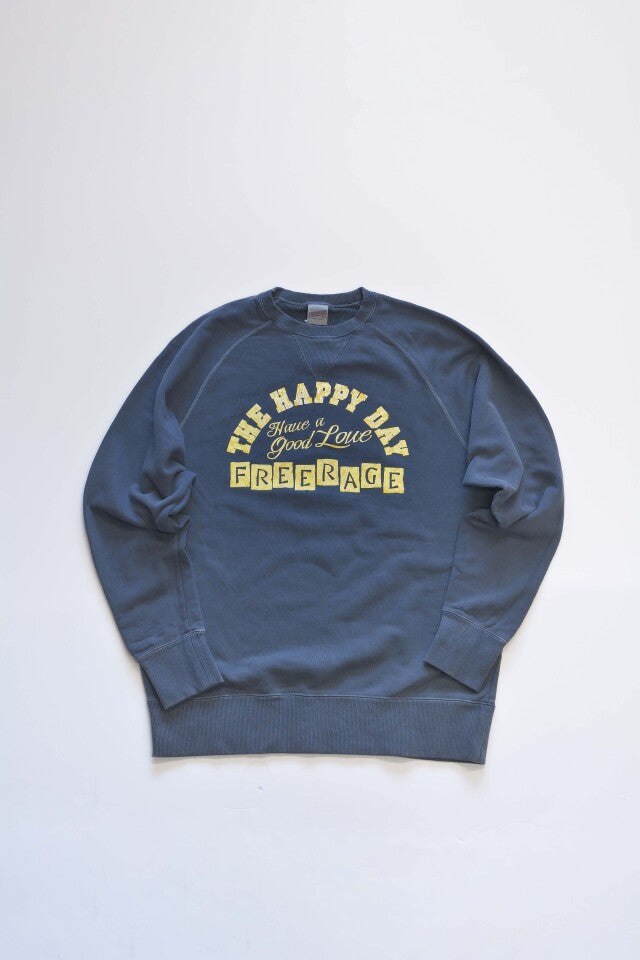 "HAPPY DAY" ラグランクルースウェット