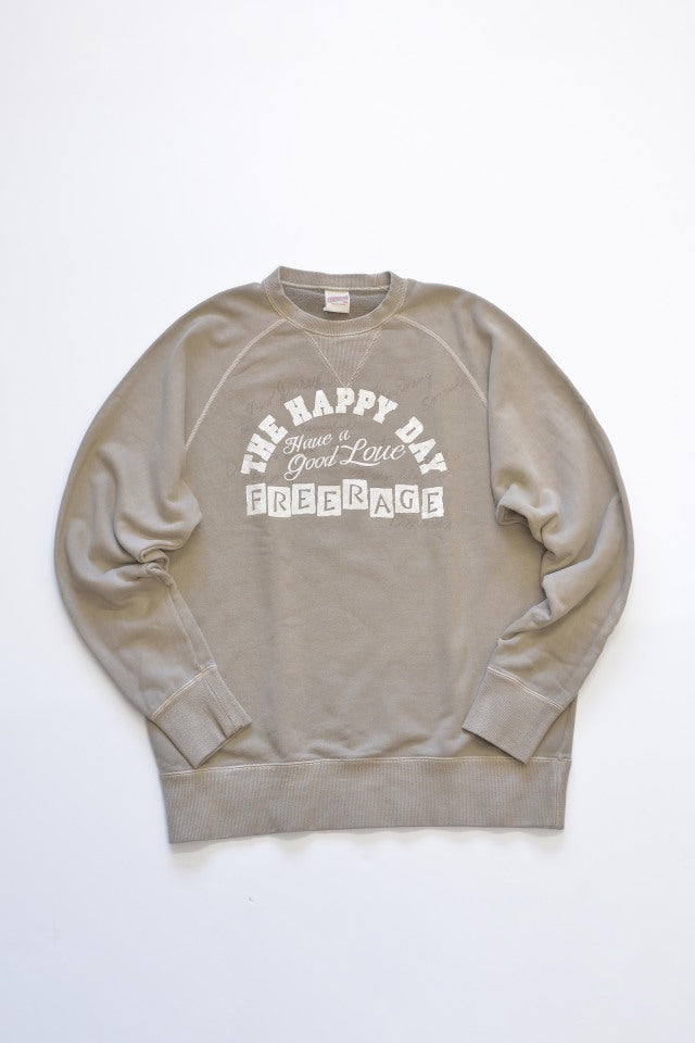 "HAPPY DAY" ラグランクルースウェット