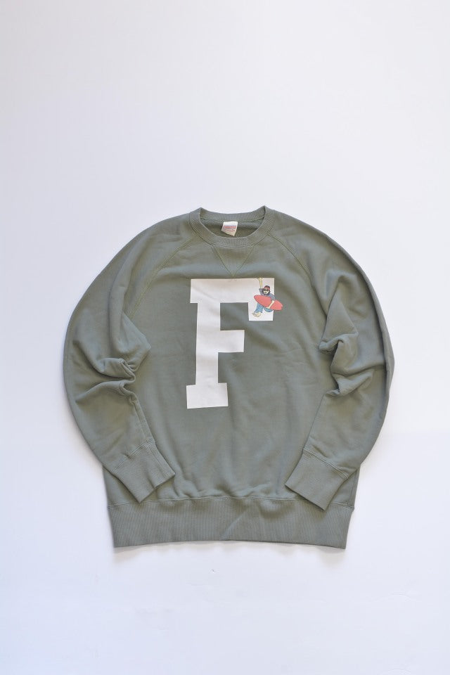 "FRANK LOGO" ラグランクルースウェット