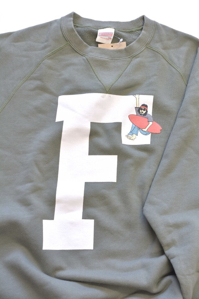 "FRANK LOGO" ラグランクルースウェット