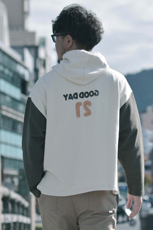 "GOOD DAY" ルーズフィットプルオーバーパーカー