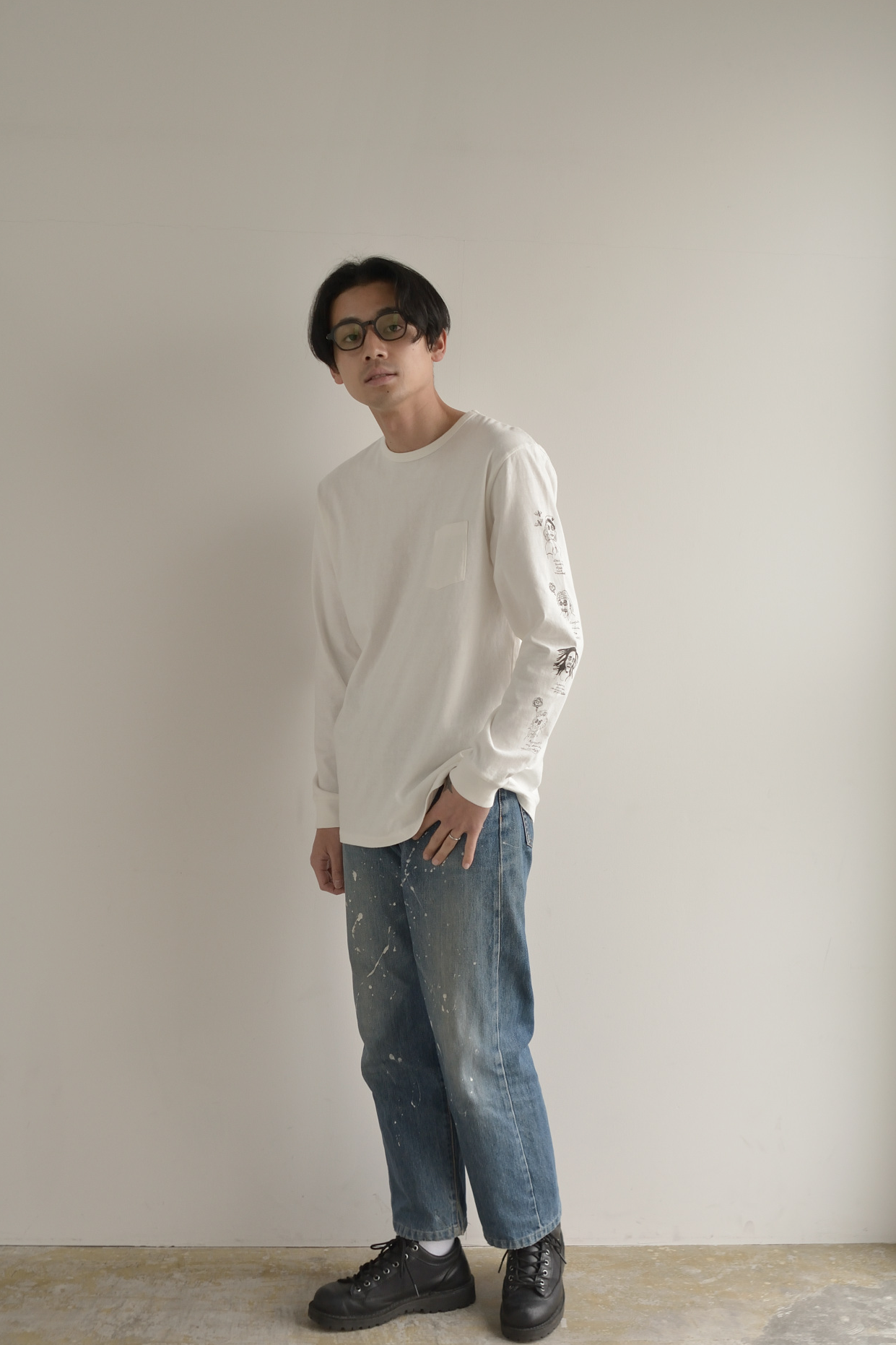 "偉人たち" リサイクルコットンロンTee