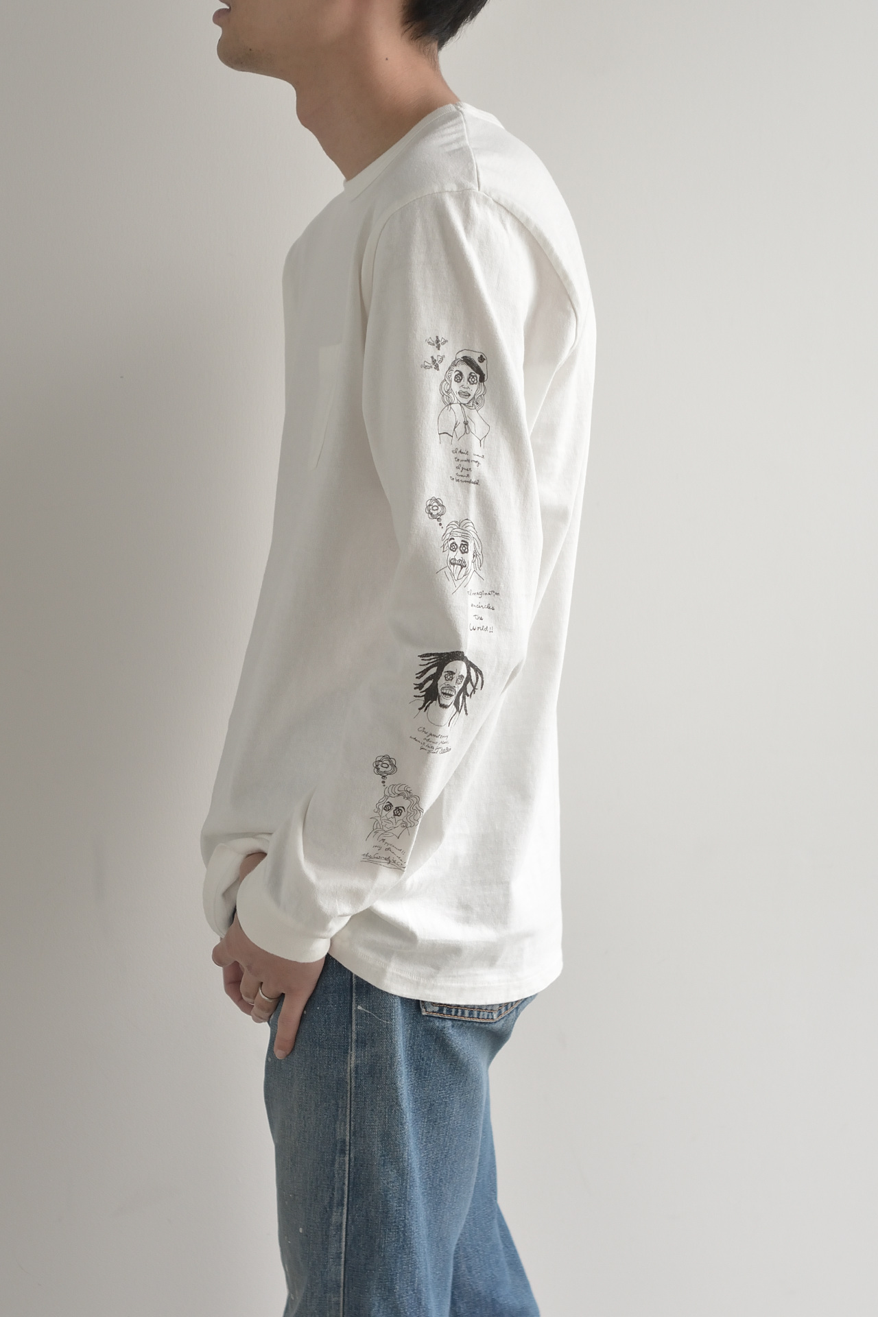 "偉人たち" リサイクルコットンロンTee