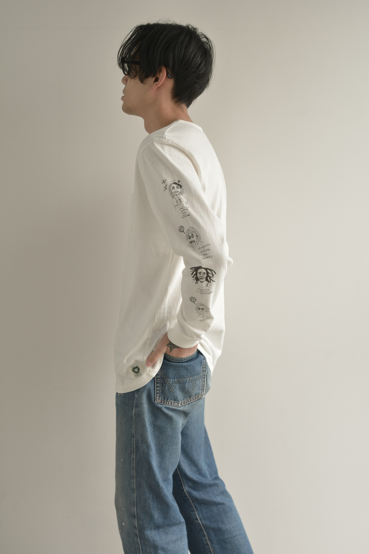 "偉人たち" リサイクルコットンロンTee