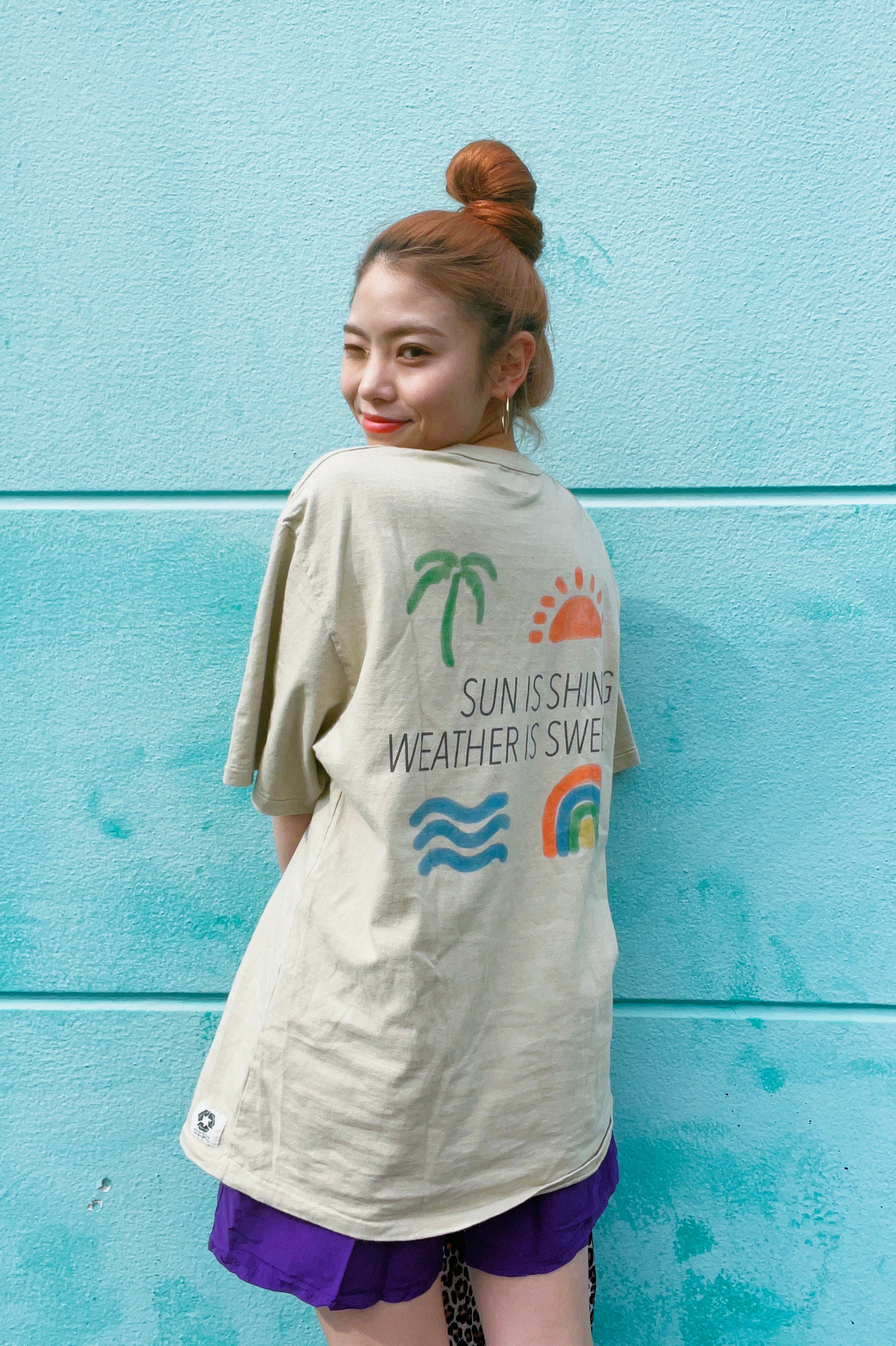"SUN IS SHINE" リサイクルコットンTee