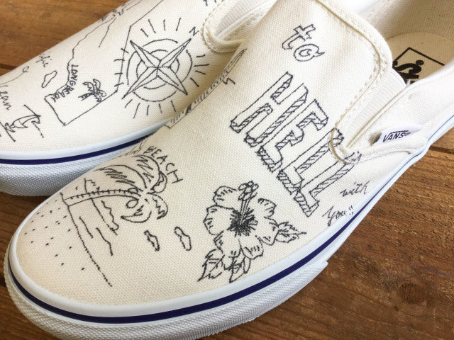 "California & Hawaii" ハンドペイントスニーカー