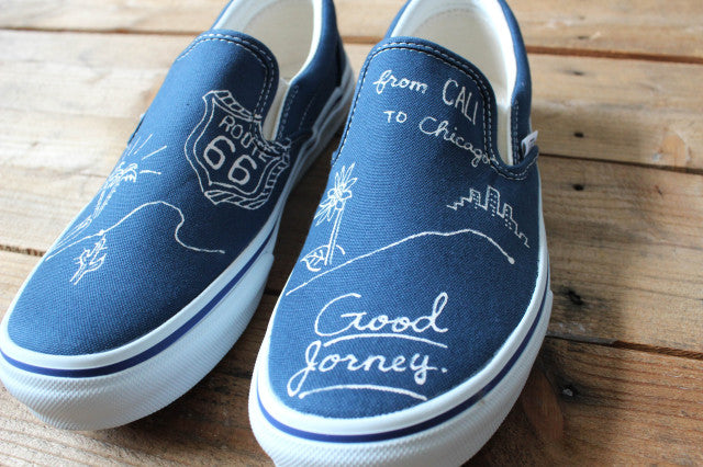 "GOOD JORNEY"ハンドペイントスニーカー