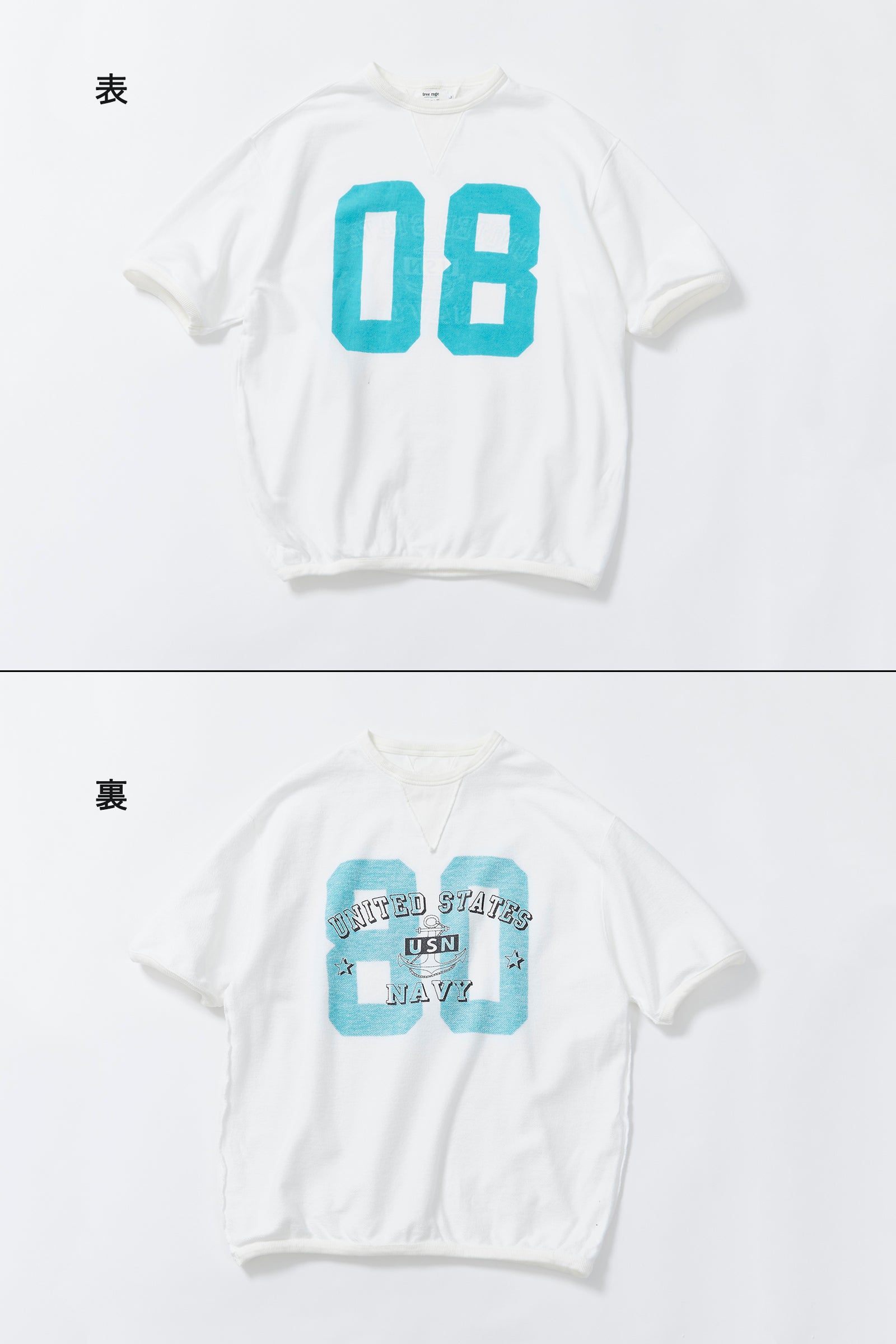 "08=80" リバーシブル半袖スウェット