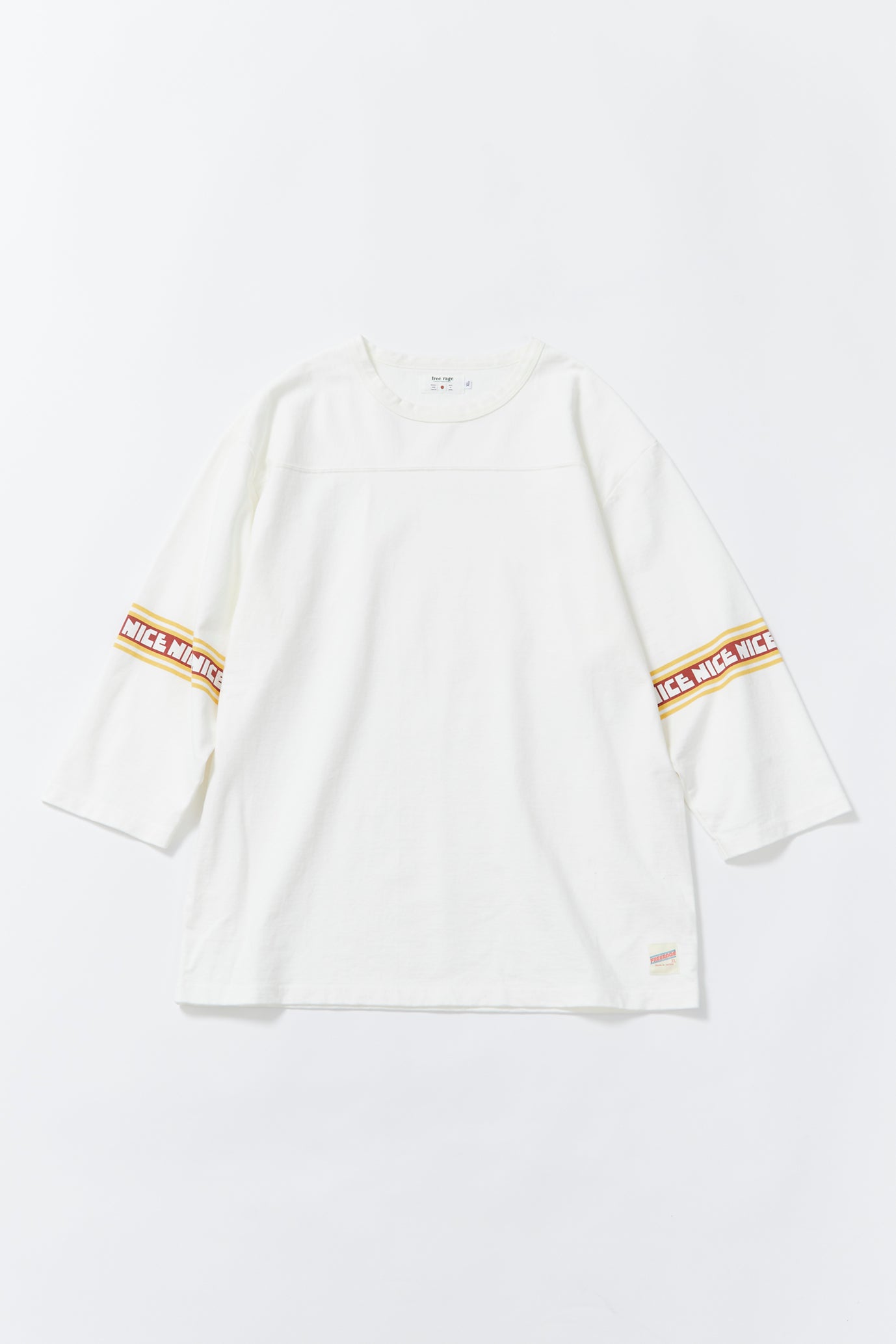 "NICE" フットボール七分袖Tee